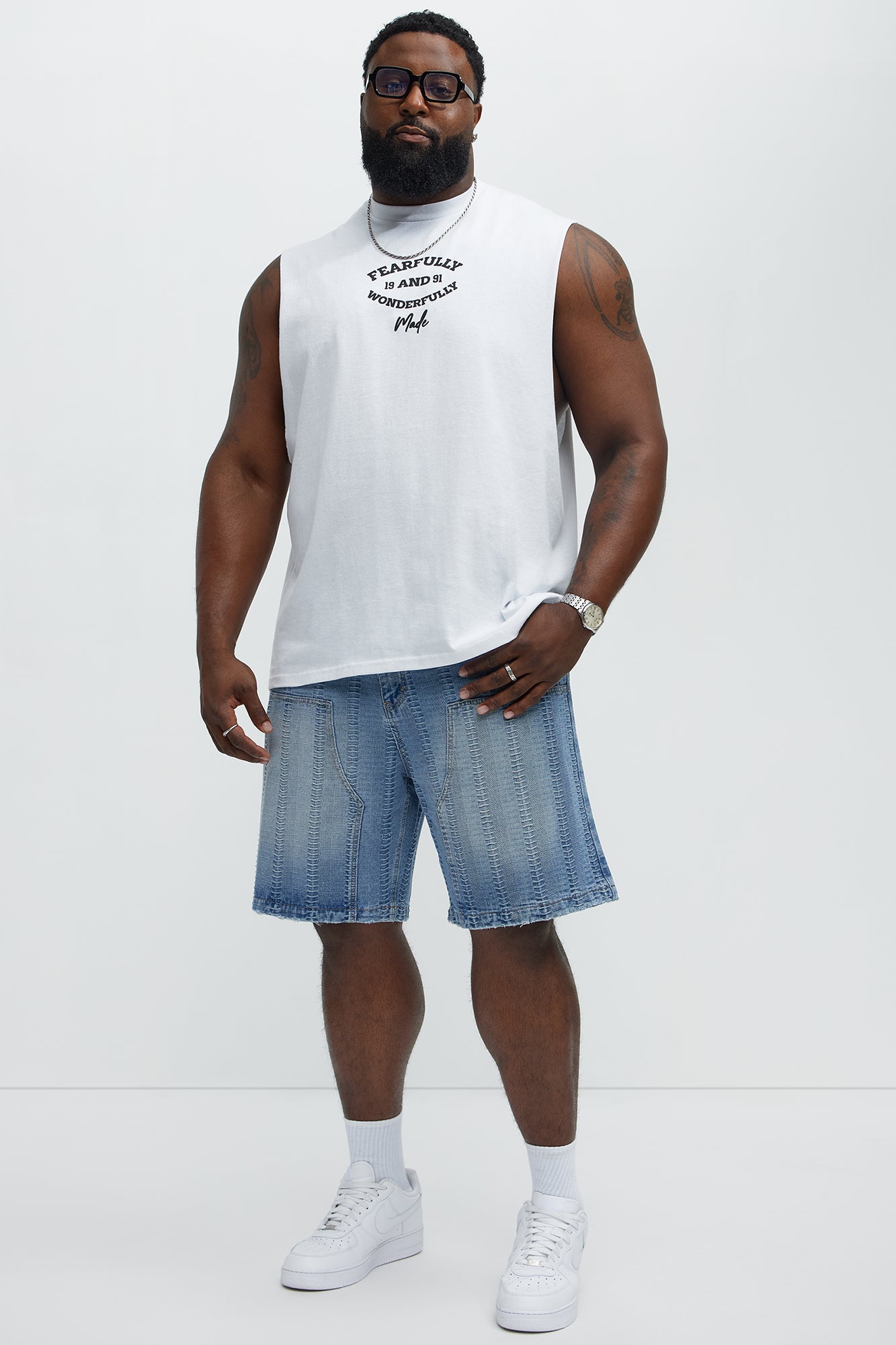 Horizon Textured Relaxed Carpenter Denim Shorts - Medium Blue Wash - Image 5