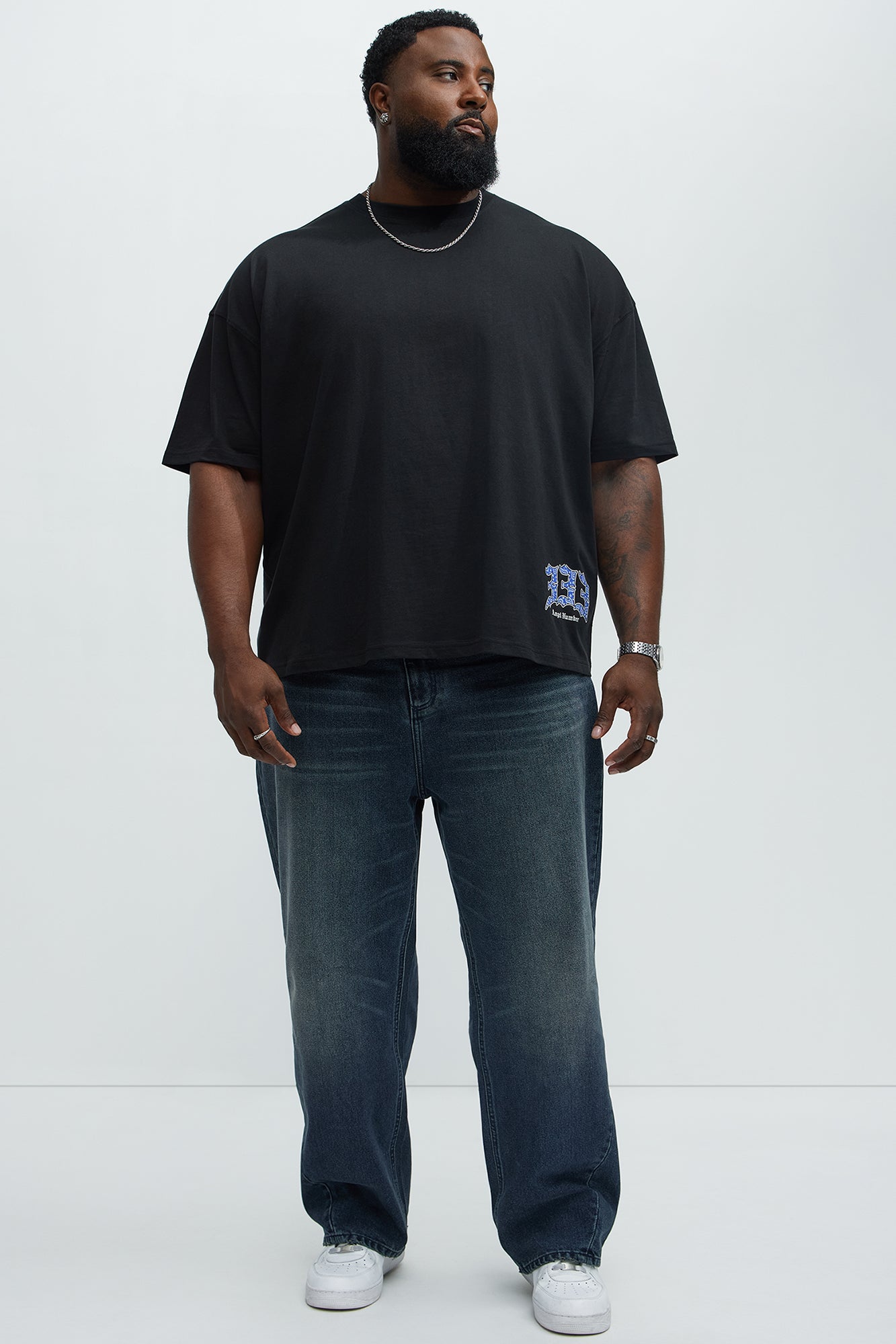 Angel Numbers Oversized Short Sleeve Tee - Black - Image 6