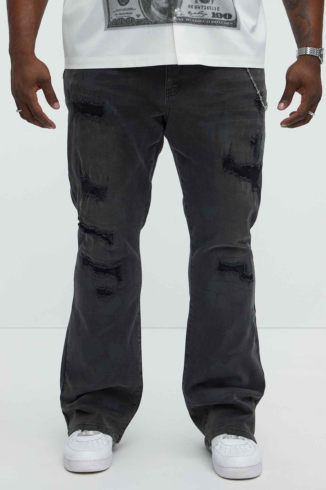 Ask About Me Slim Flare Jeans - Black - Image 6