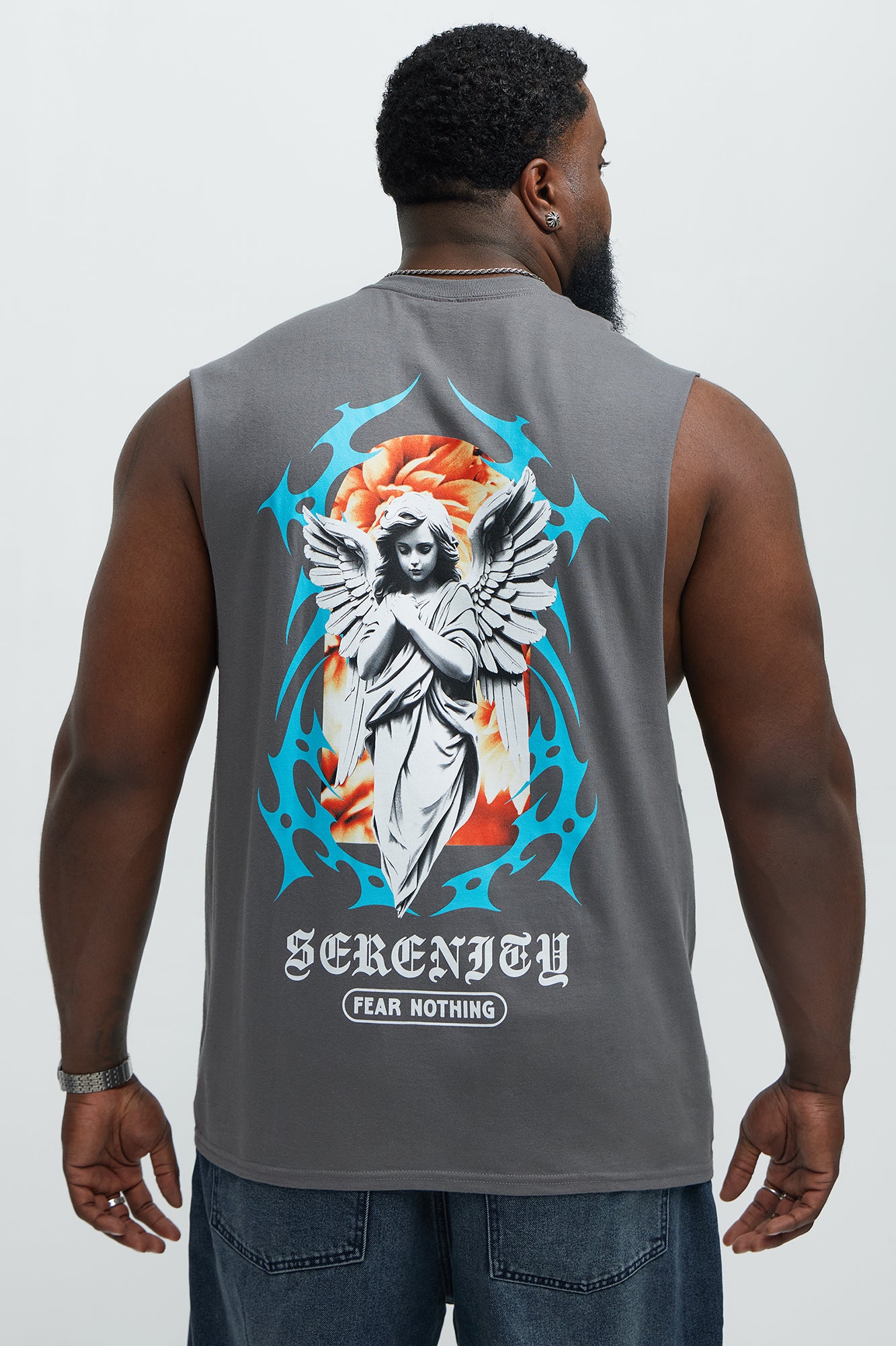Serenity Fear Nothing Muscle Tee - Charcoal - Image 7