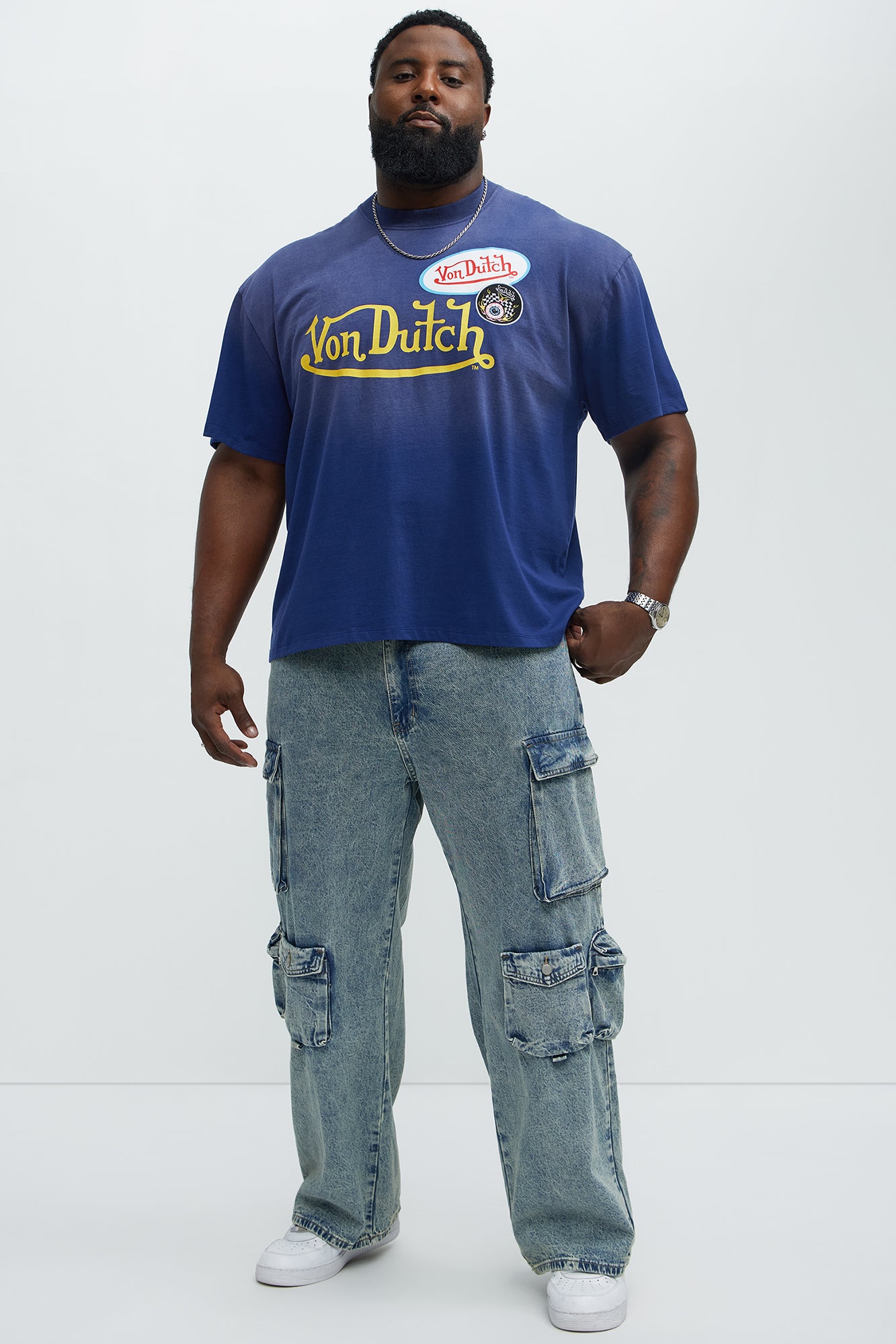 Wish So Many Baggy Cargo Jeans - Medium Blue Wash - Image 7