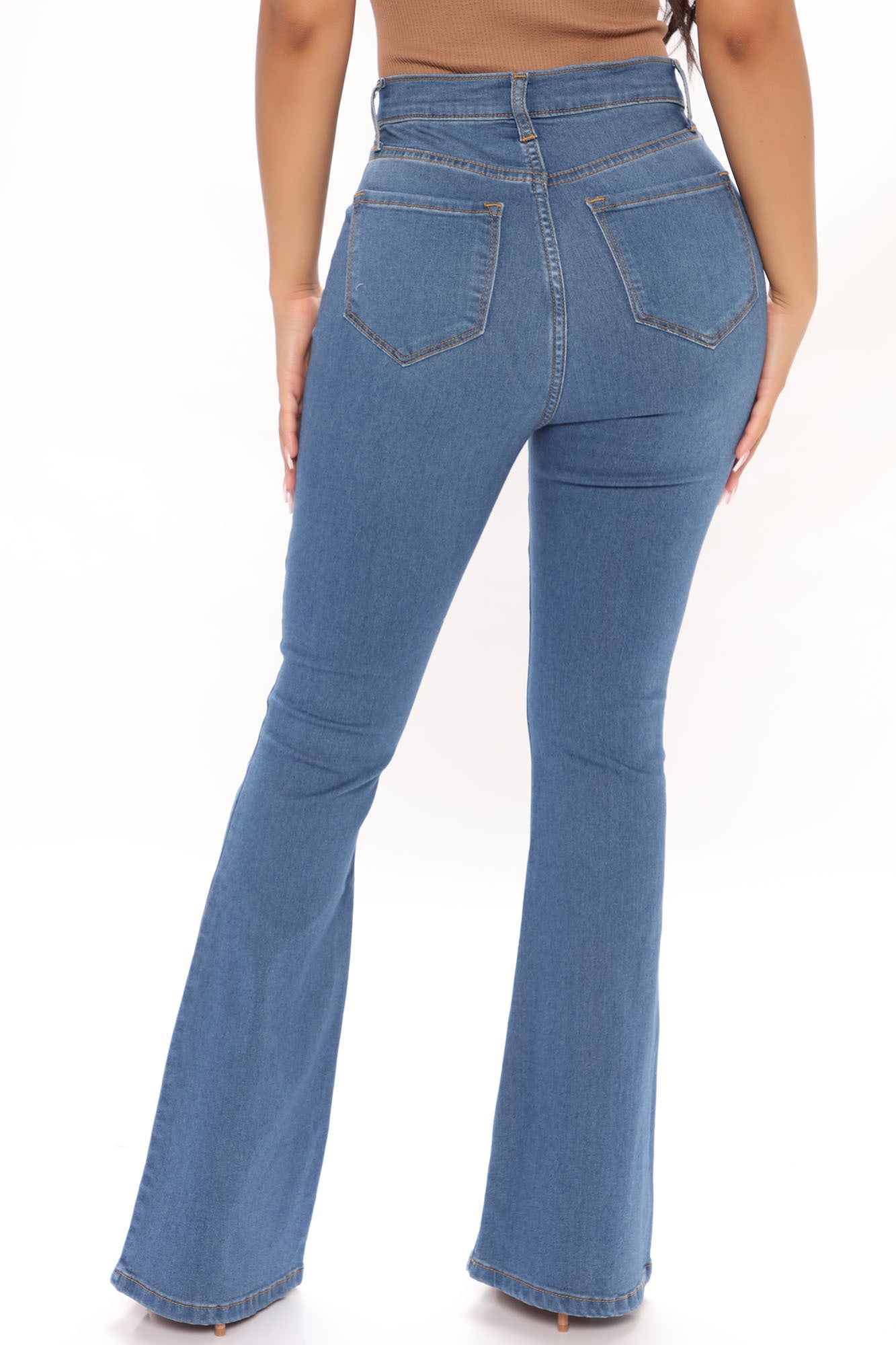 Petite Deep In My Soul Flare Jeans - Medium Blue Wash - Image 4