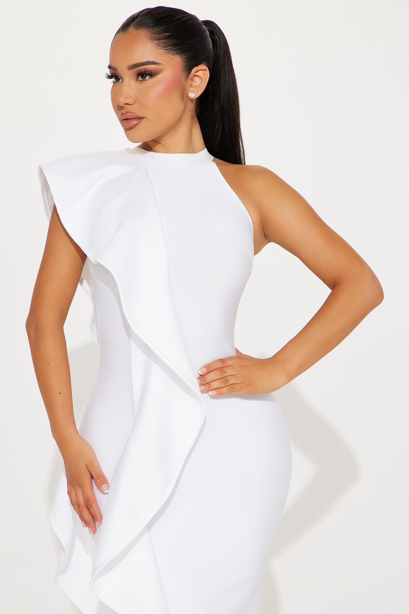 Raylin Bandage Midi Dress - White - Image 3
