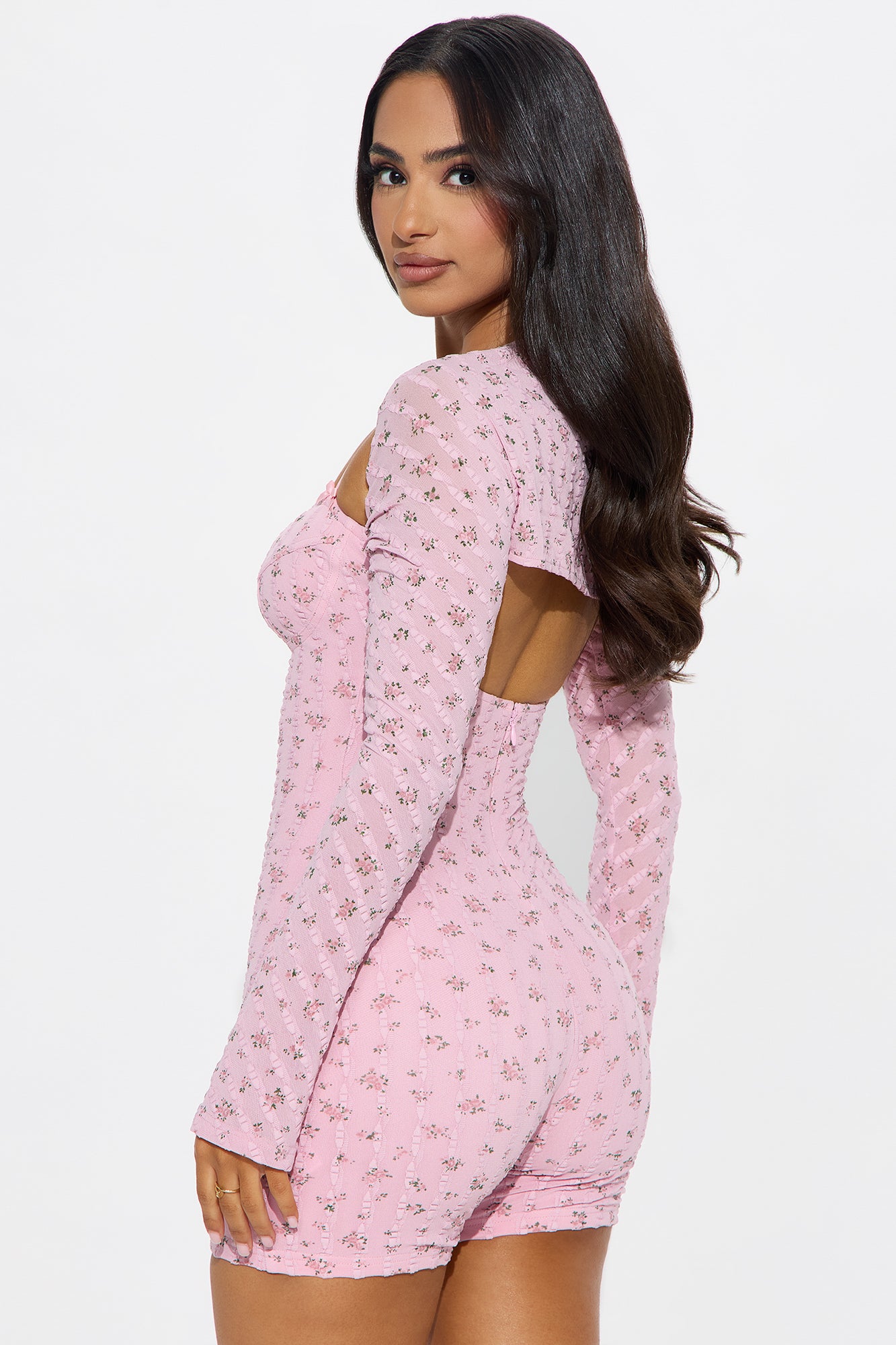 Zephyra Floral Romper Set - Light Pink - Image 3