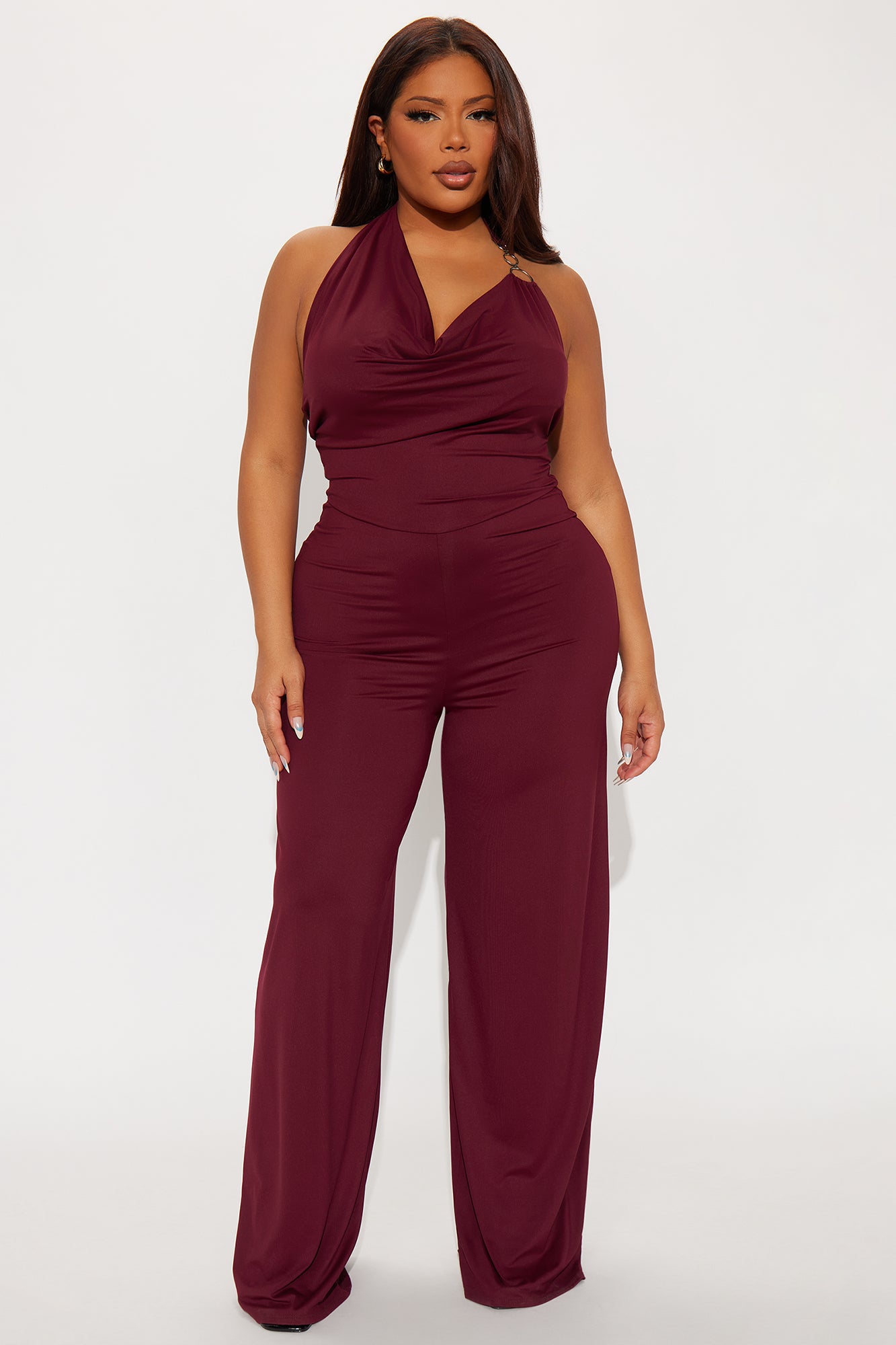 Bring It Back Jumpsuit - Burgundy - Image 4