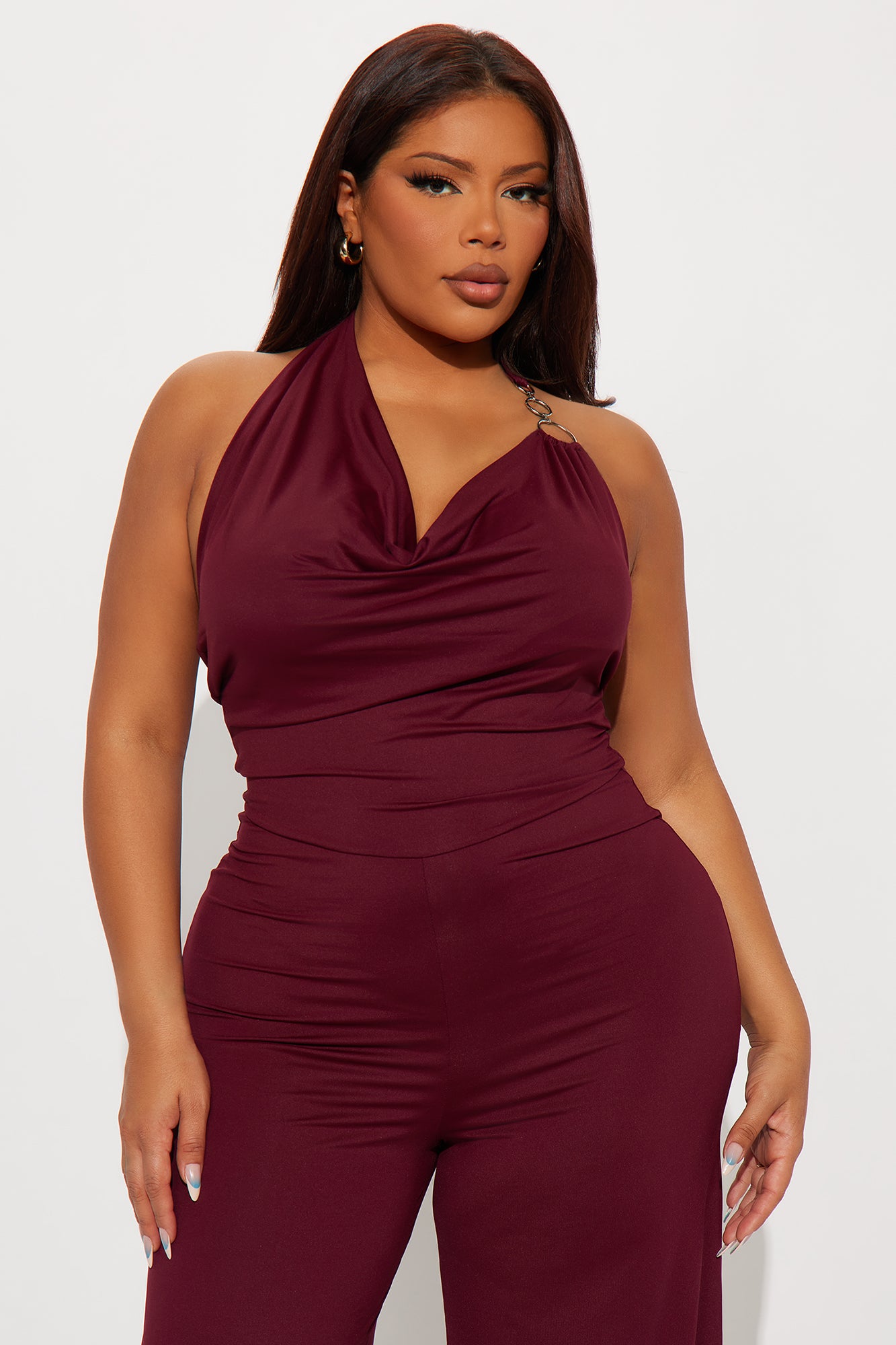Bring It Back Jumpsuit - Burgundy - Image 5