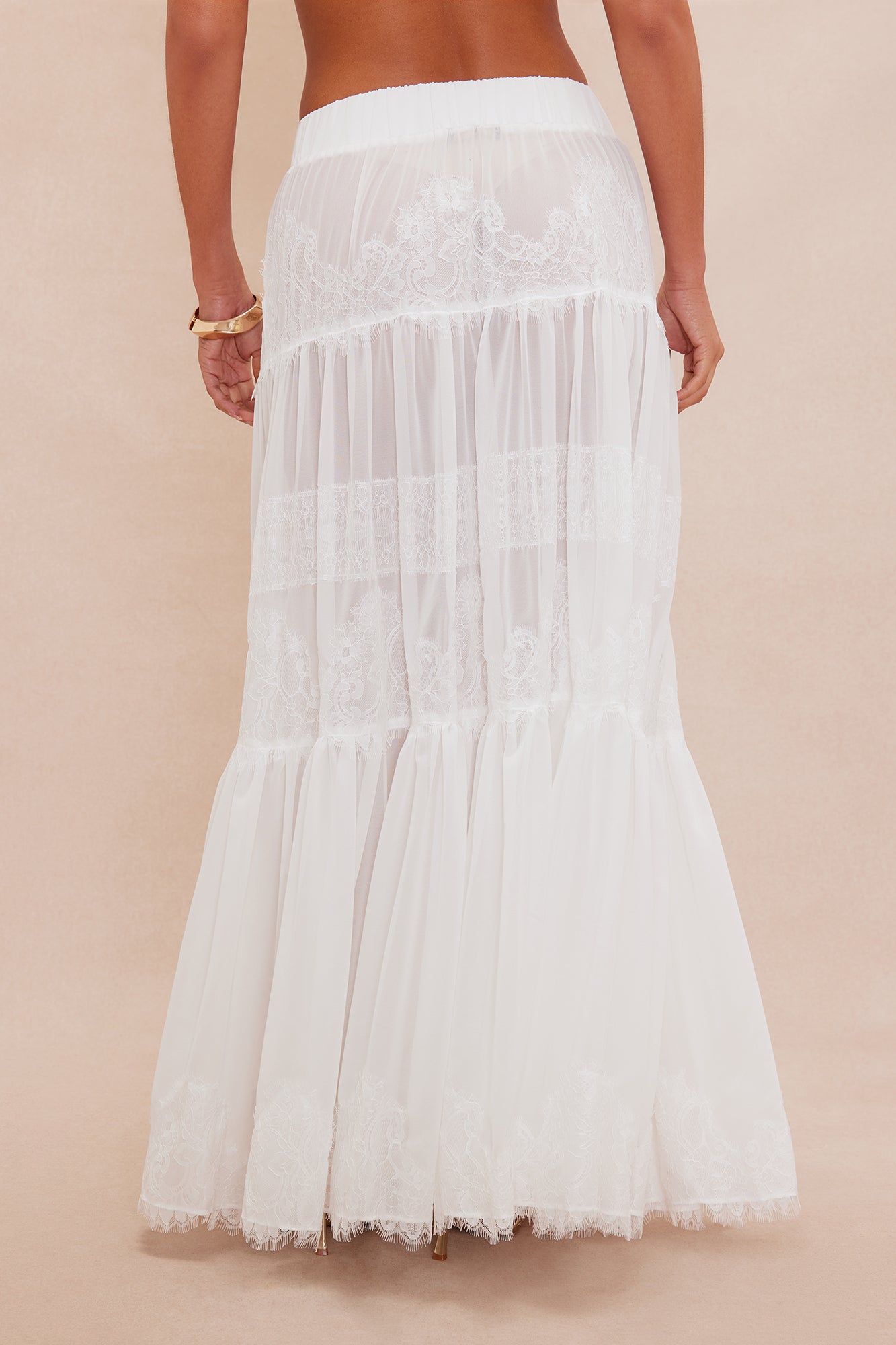 Odette Lace Maxi Skirt - White - Image 3