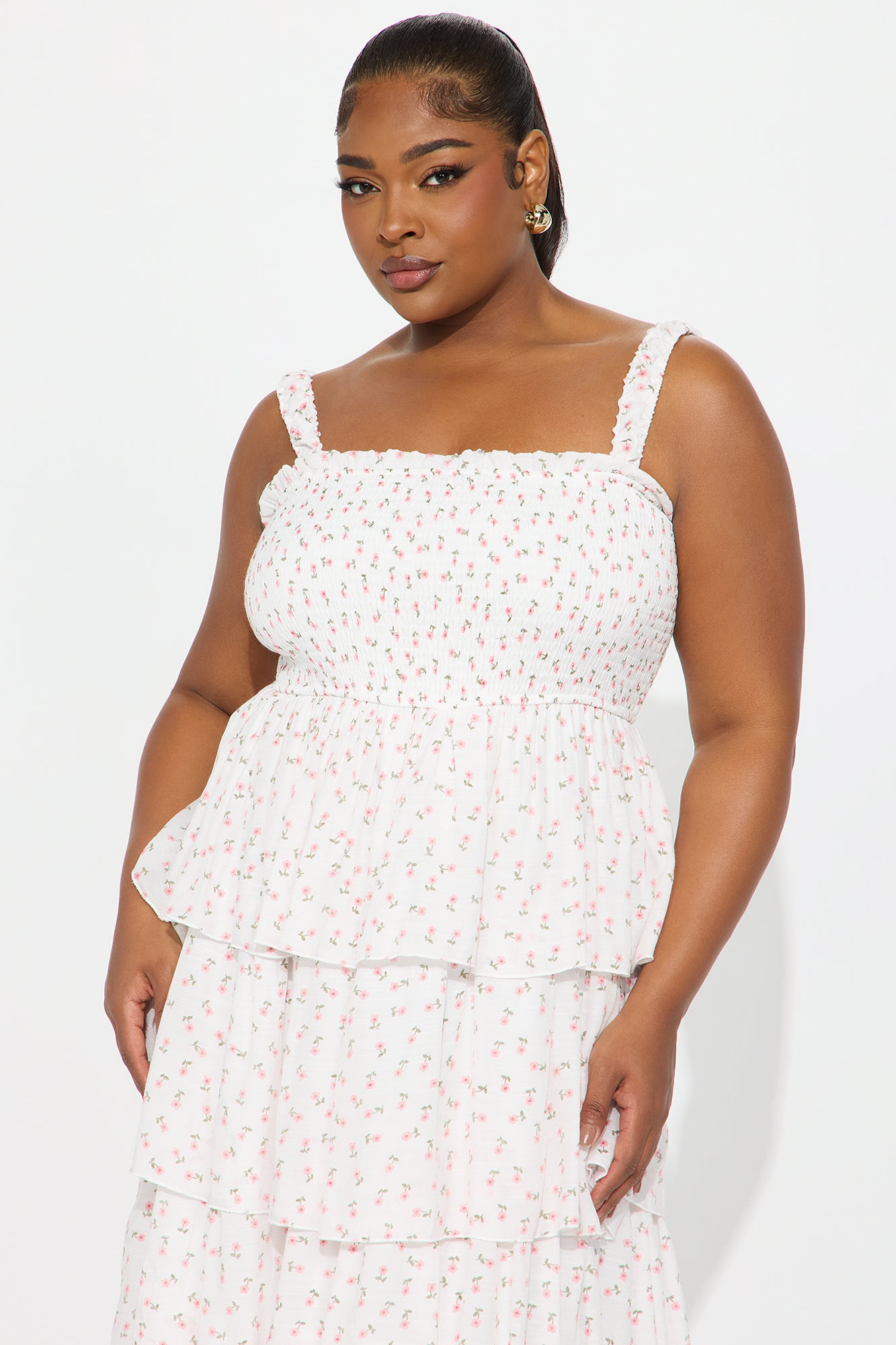 Alaya Floral Gauze Midi Dress - White/combo - Image 5