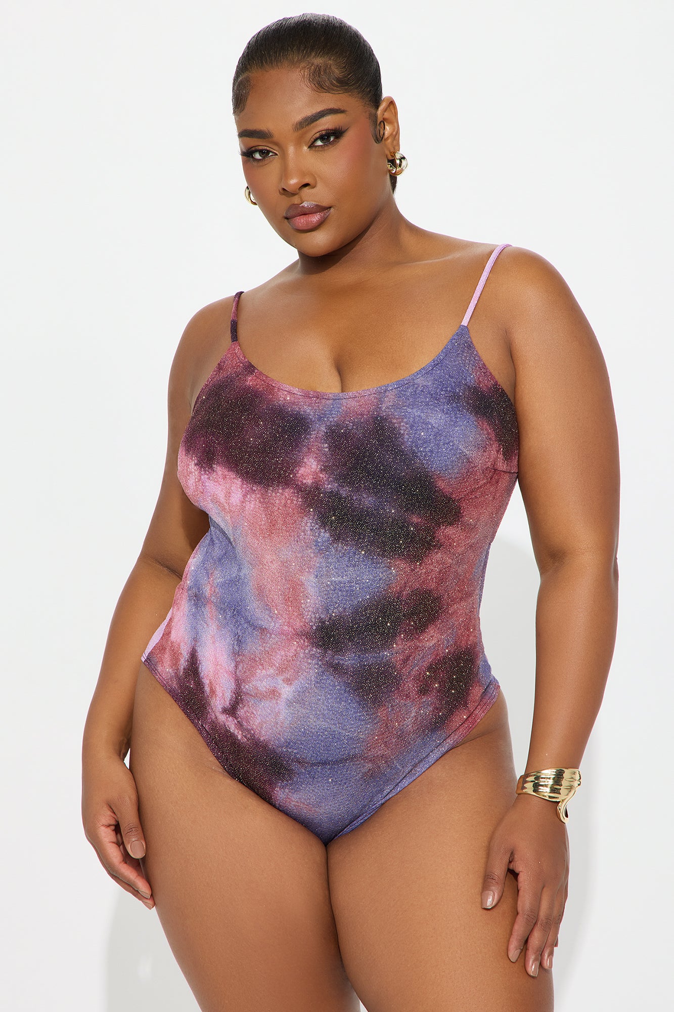 Cosmos Sparkle Scoop Neck Bodysuit - Multi Color - Image 5