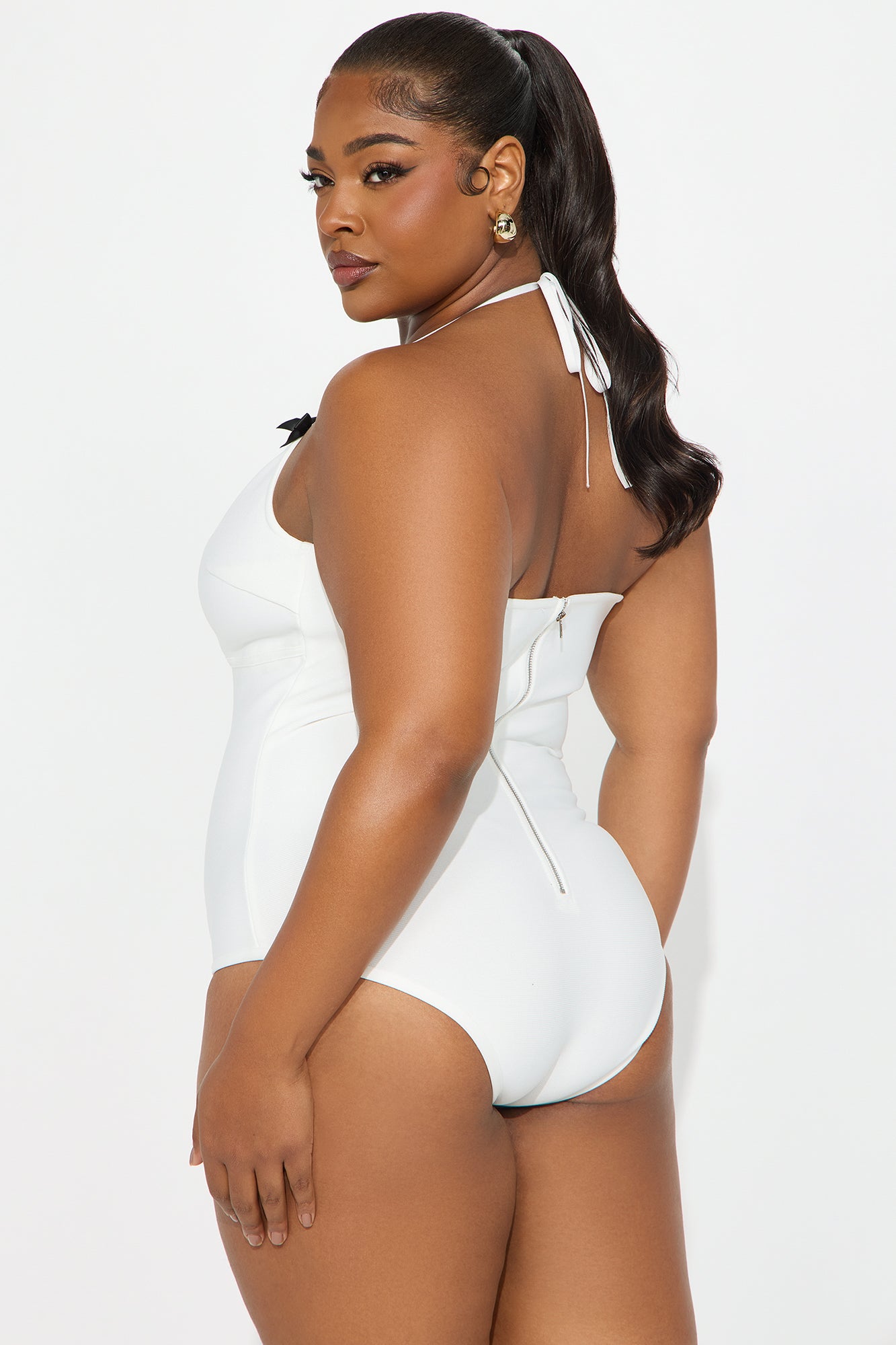 Timeless Ease Bandage Halter Bodysuit - White - Image 8