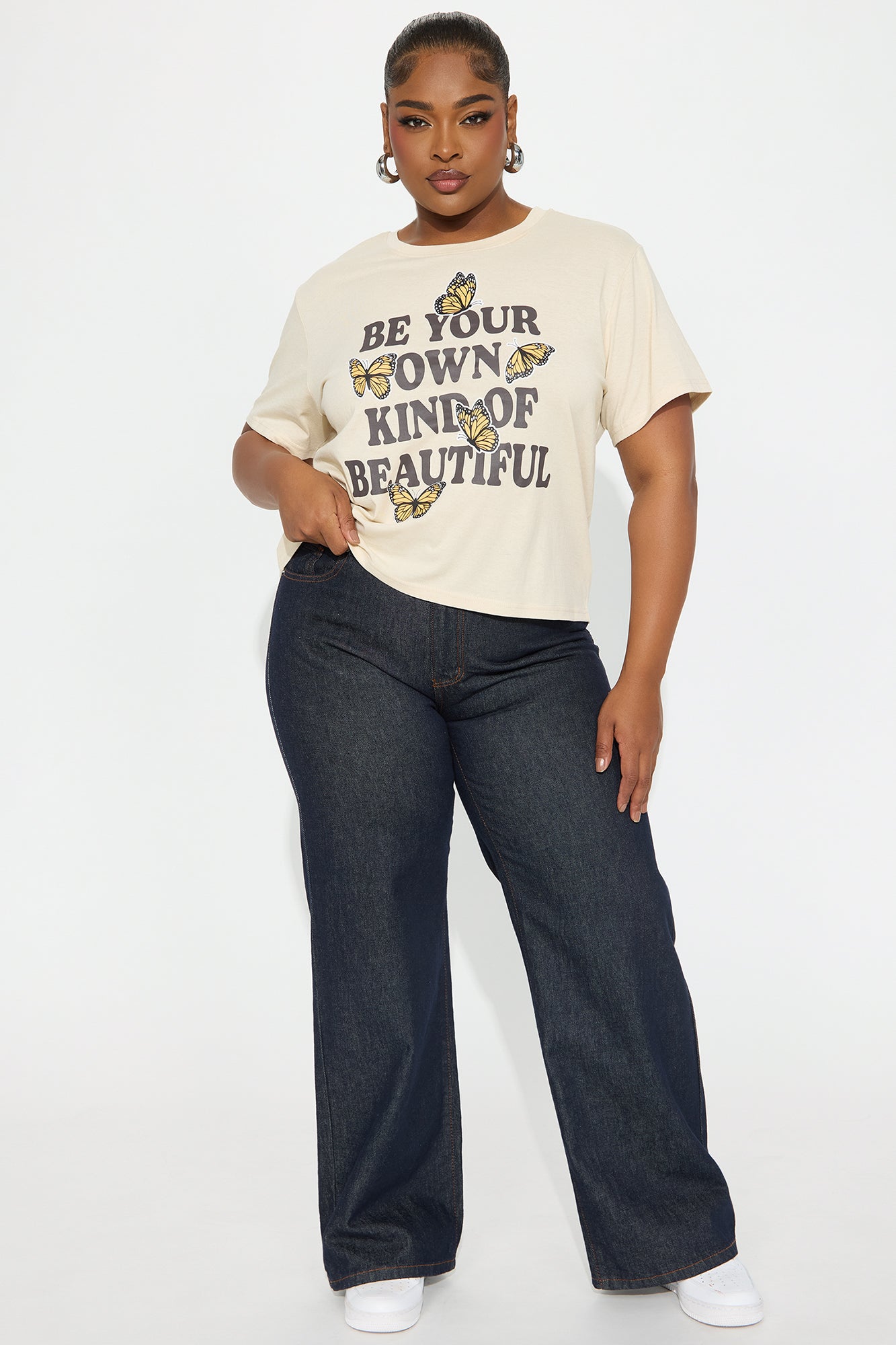 Be Your Own Kind Butterfly Tee - Tan - Image 7