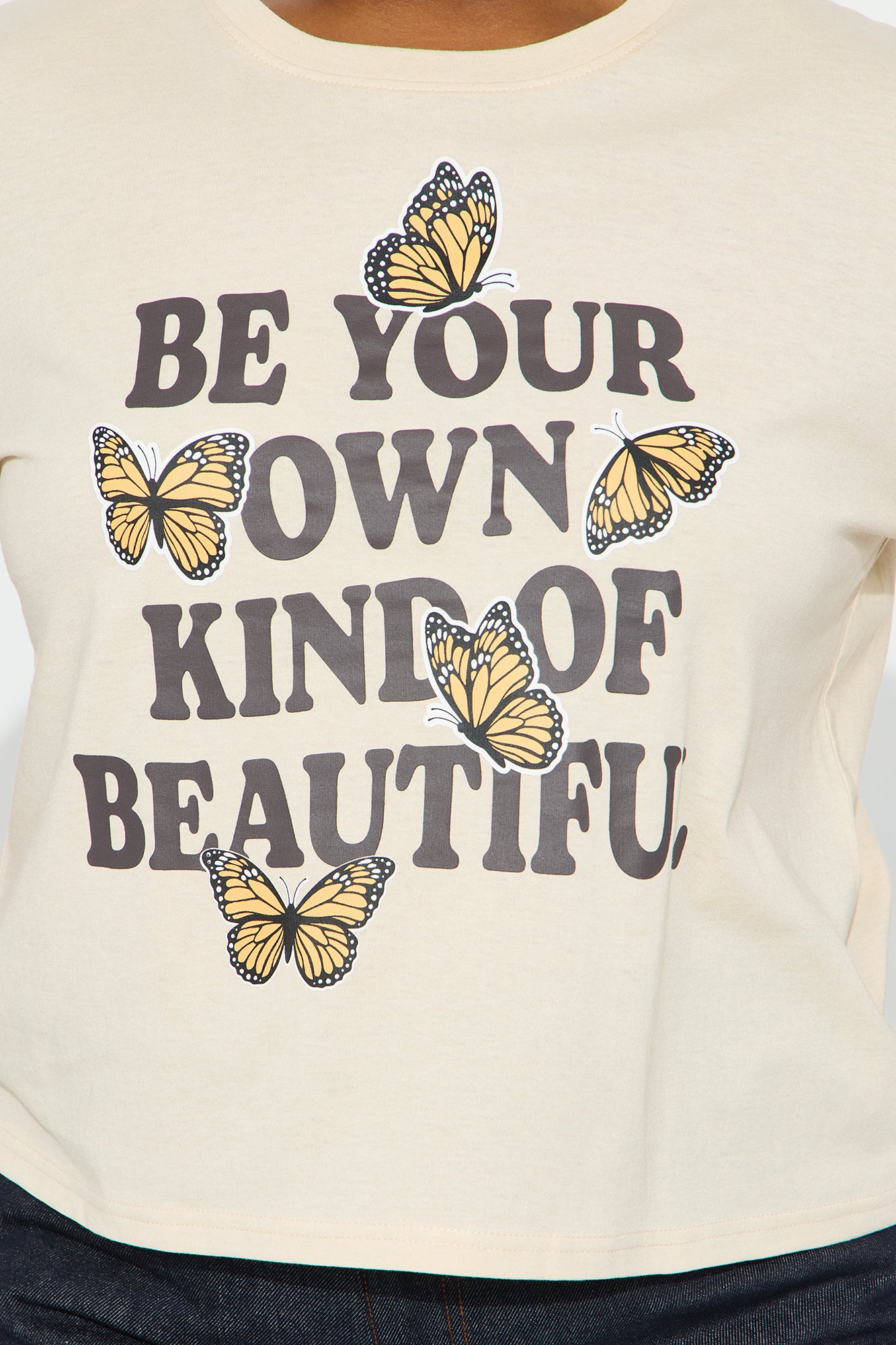 Be Your Own Kind Butterfly Tee - Tan - Image 6
