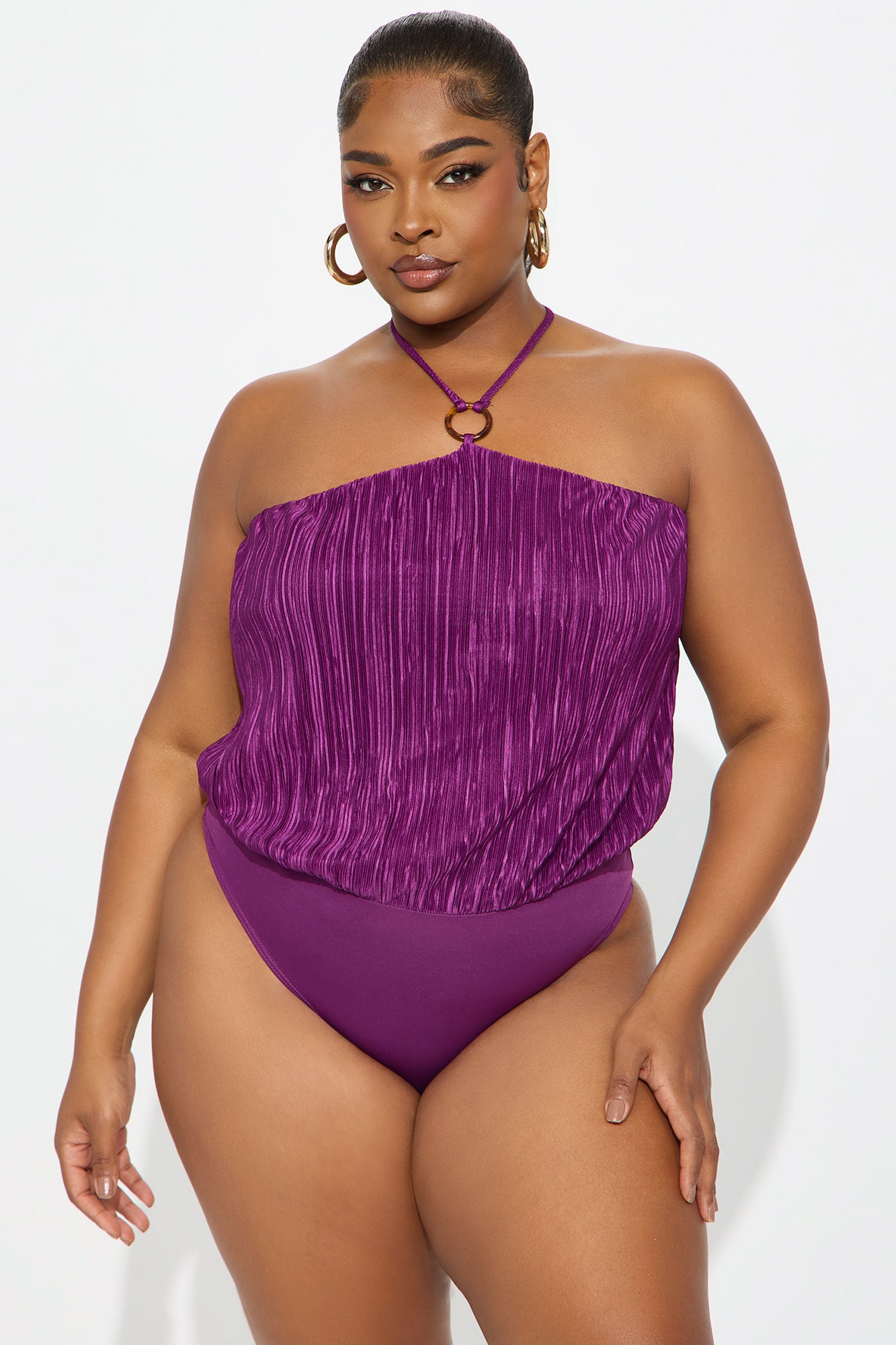 Weekend Getaway Halter Bodysuit - Purple - Image 5