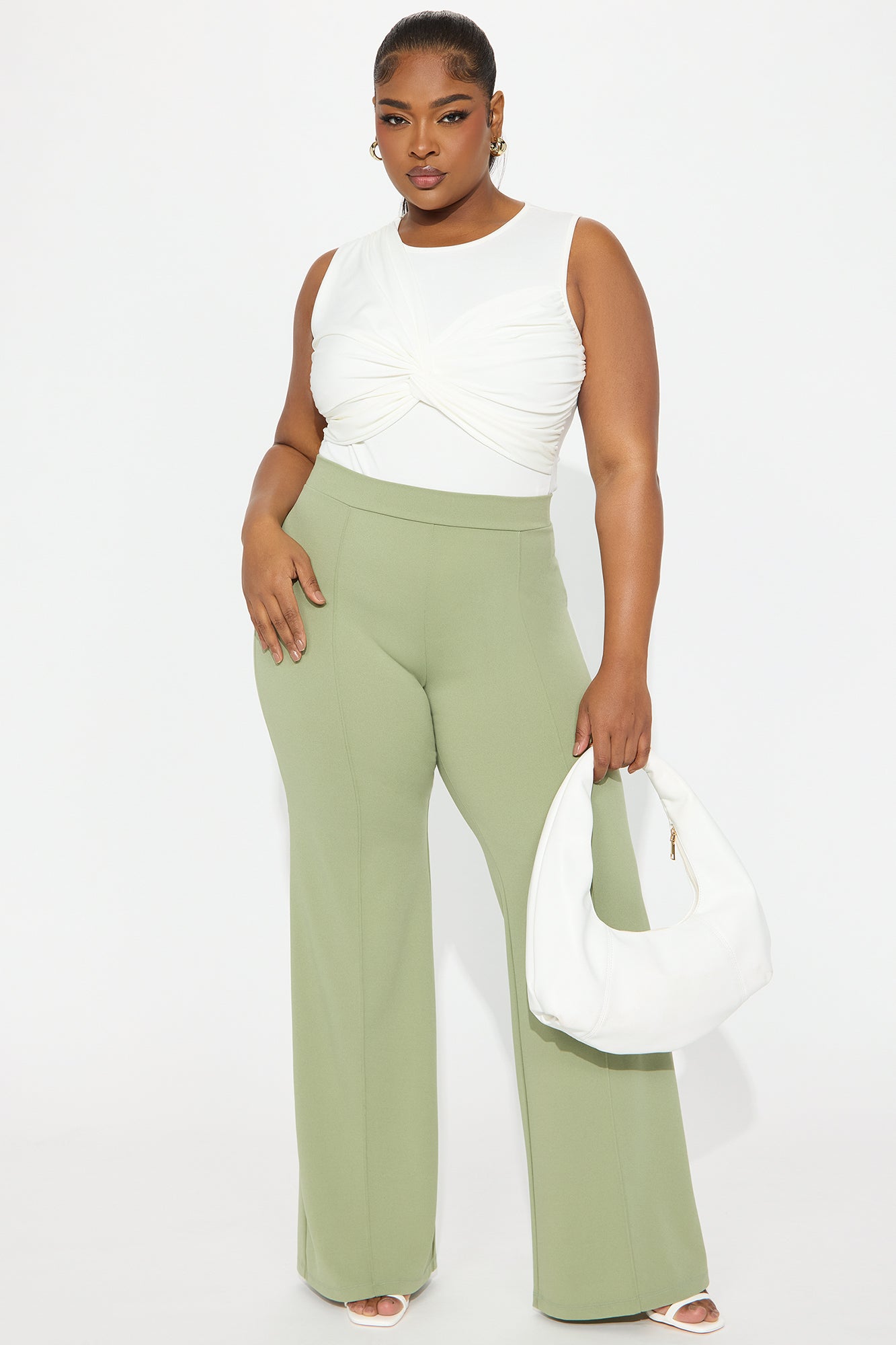 With A Twist Ribbed Bodysuit - Ivory - Image 6