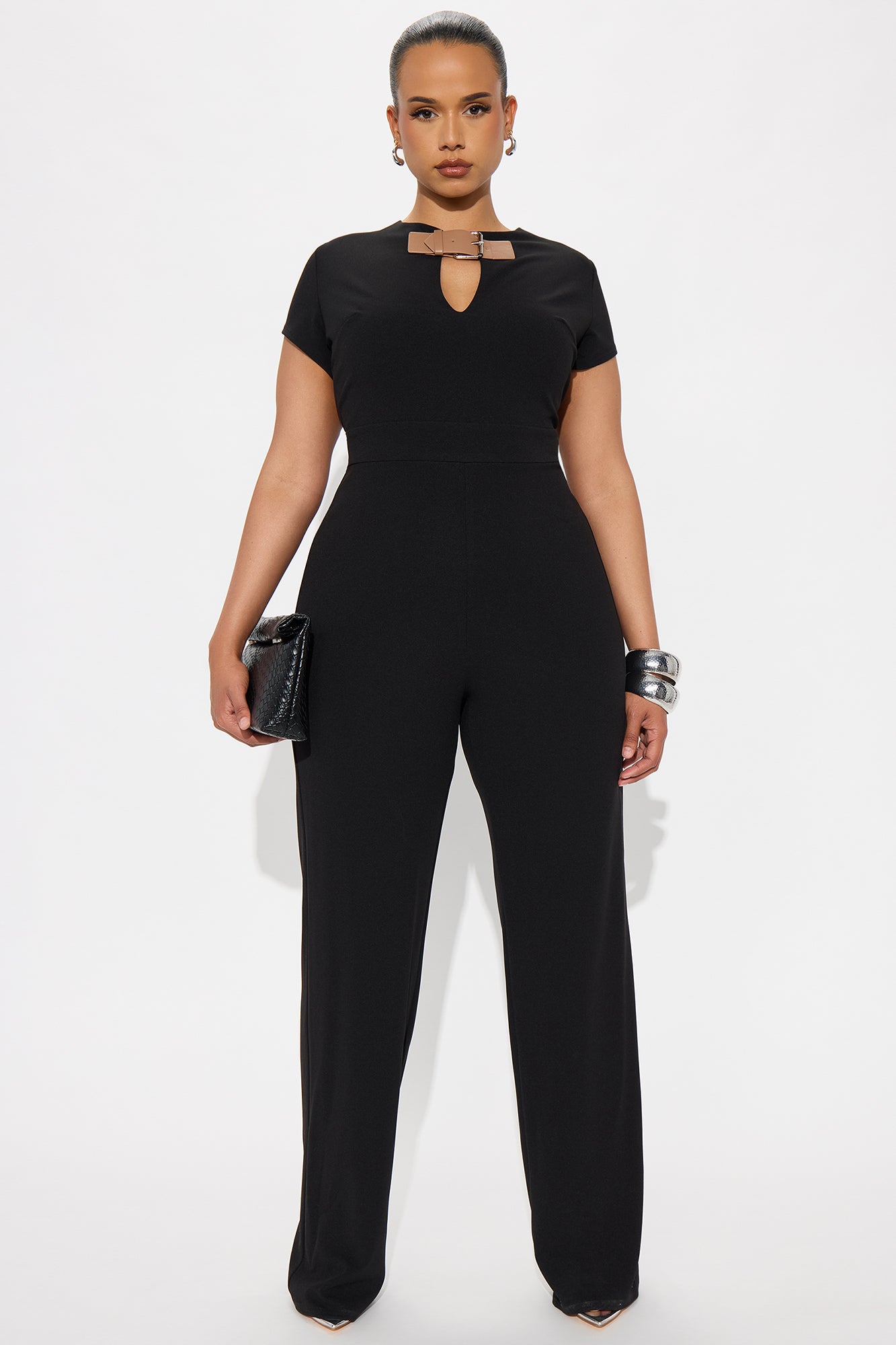 Harper Buckle Jumpsuit - Black - Image 4