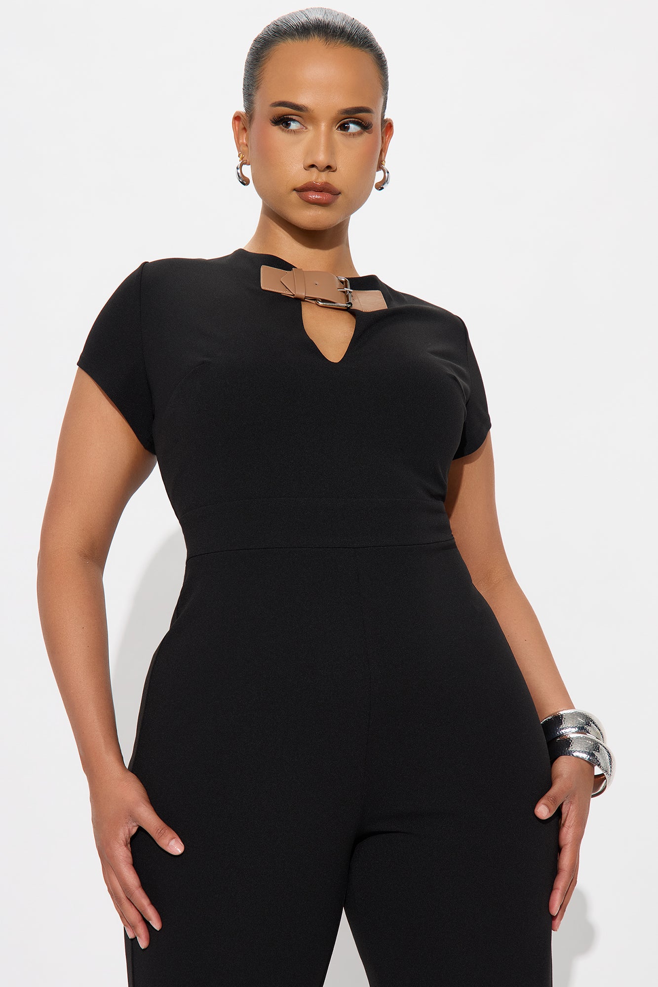 Harper Buckle Jumpsuit - Black - Image 5