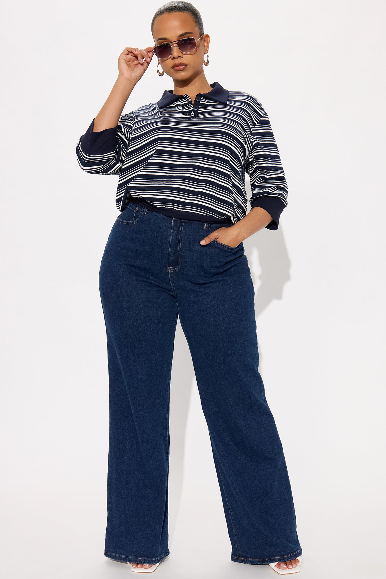 Striped Out Striped Sweater Polo  - Navy/combo - Image 5