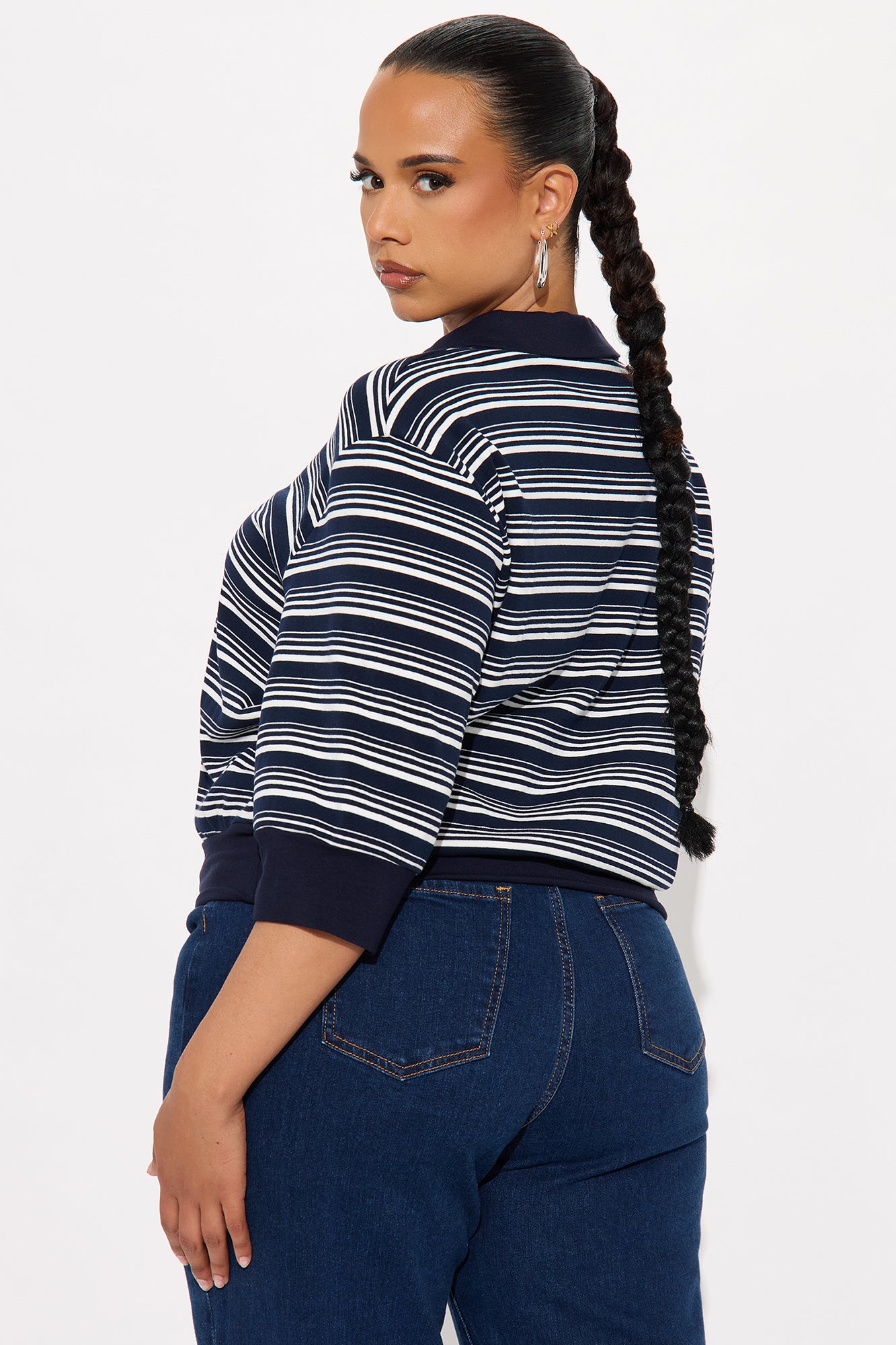 Striped Out Striped Sweater Polo  - Navy/combo - Image 6