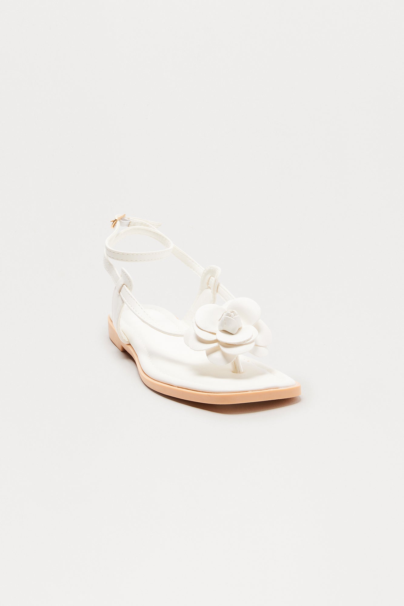 Tula Flower Faux Leather Sandals - White - Image 3