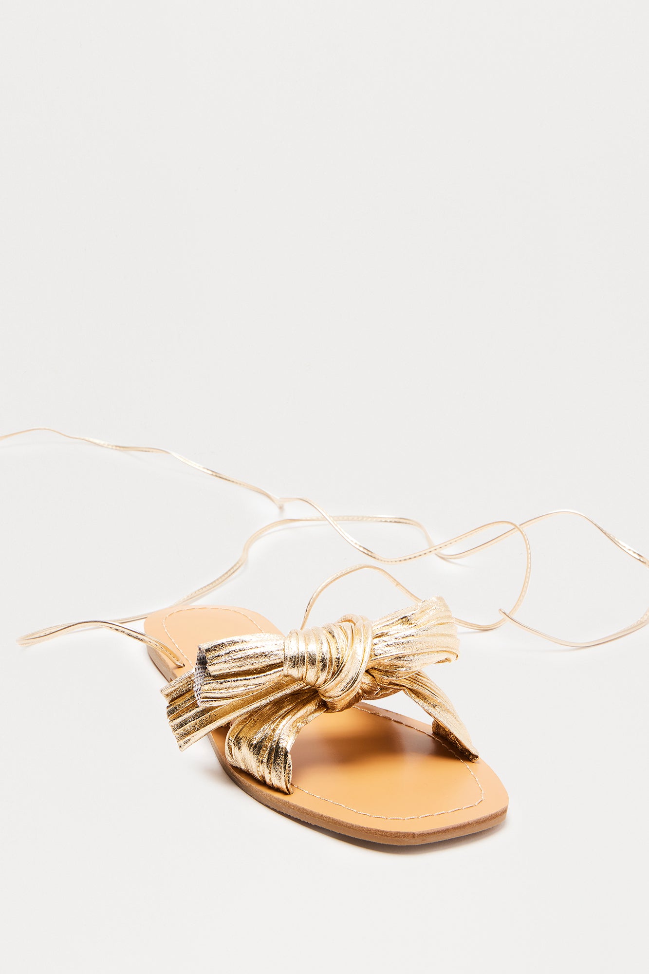 Tomorrow Bow Wrap Up Sandals - Gold - Image 5