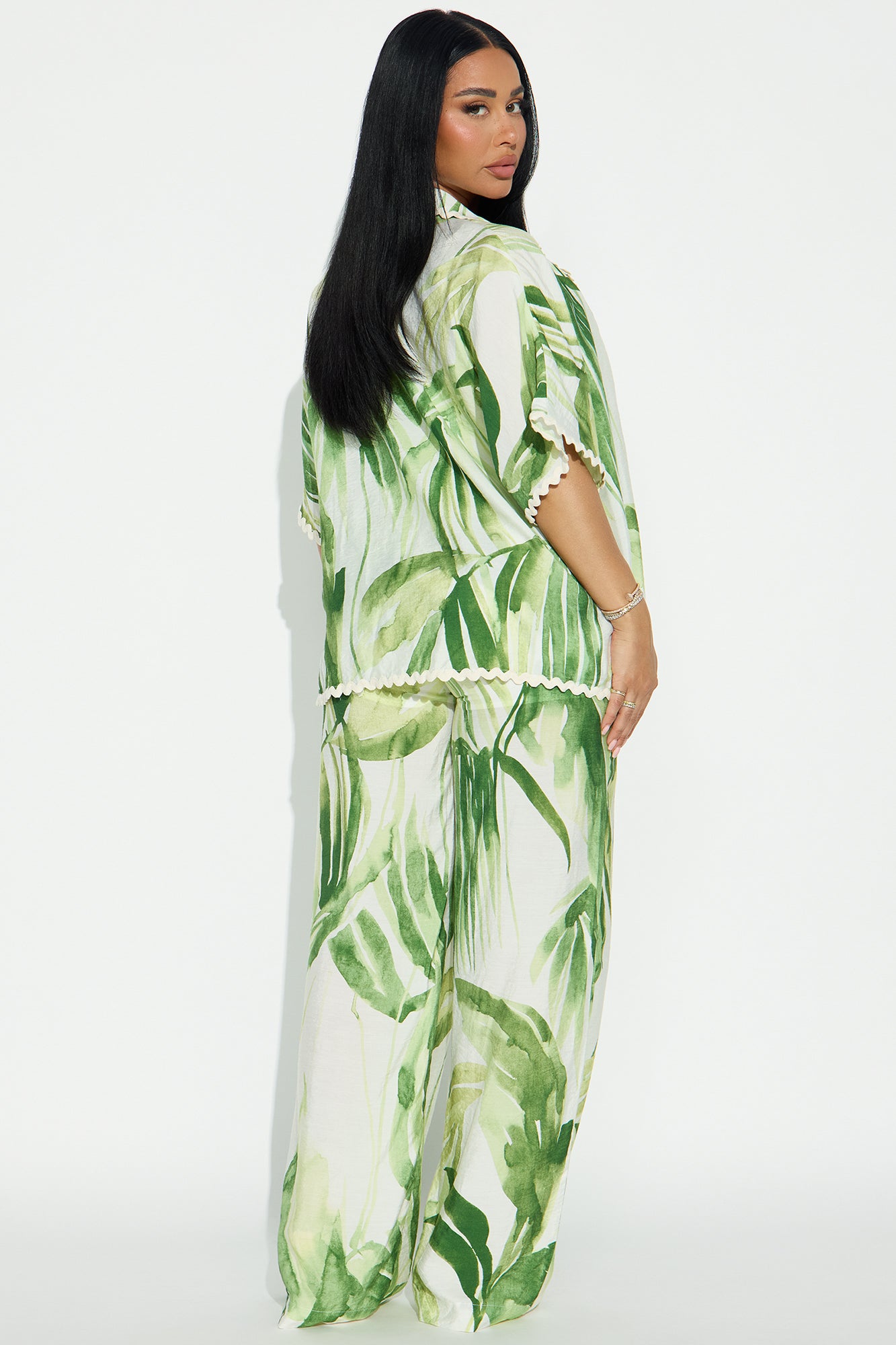 Tropic Getaway 3 Piece Pant Set - Green/combo - Image 3