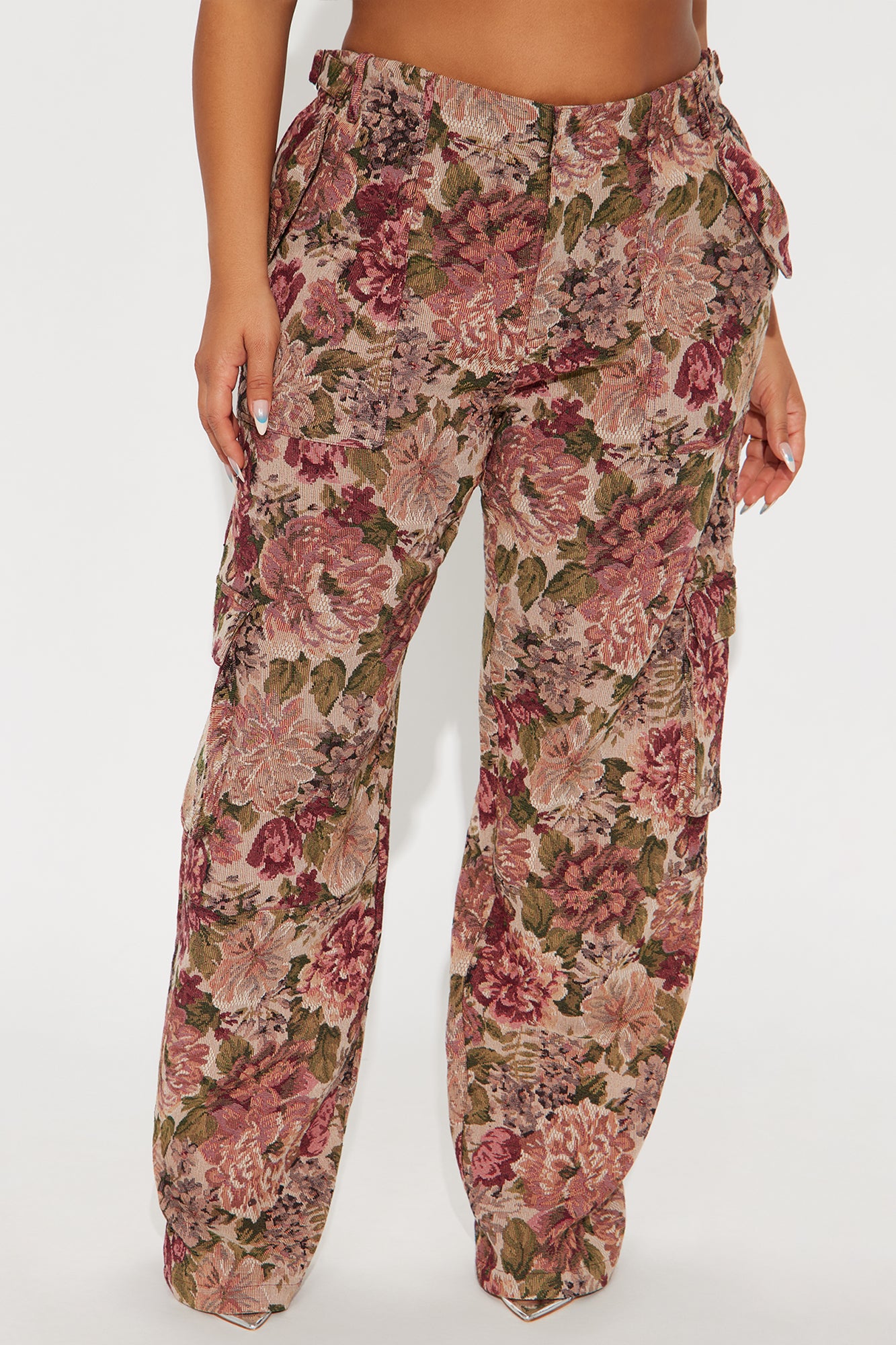 Expensive Taste Jacquard Cargo Pant - Mauve/combo - Image 6