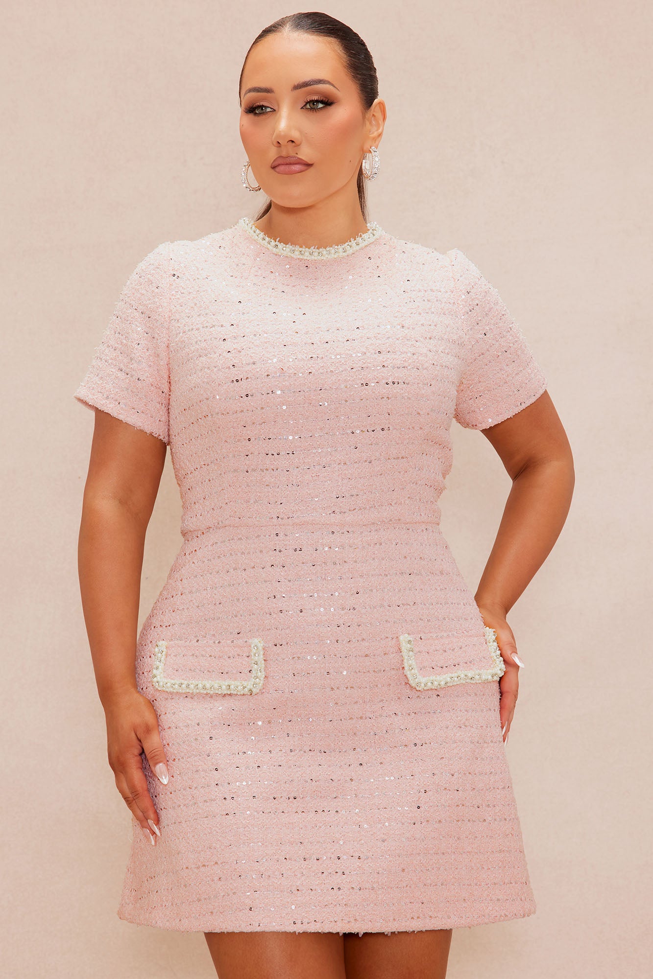 Eileen Tweed Mini Dress - Pink - Image 6
