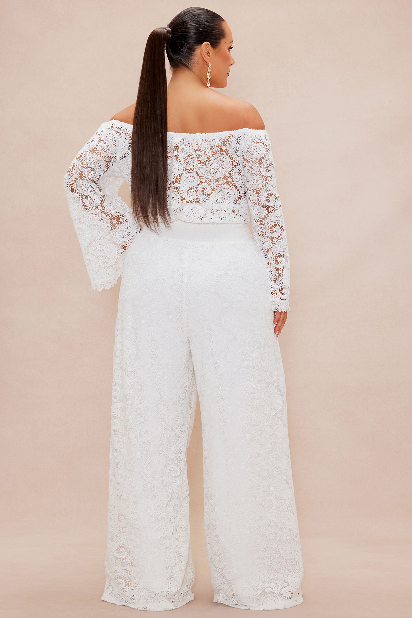 Marina Crochet Pant Set - White - Image 8