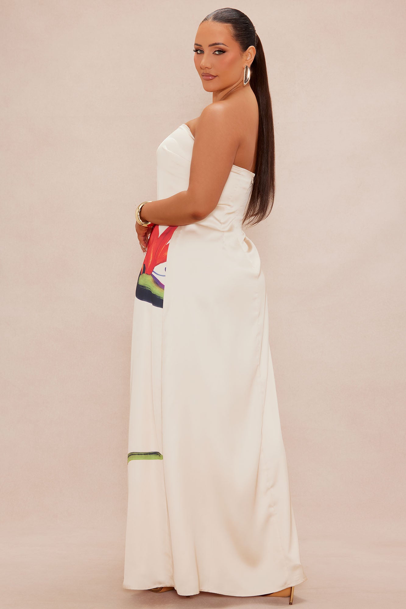 Althea Satin Maxi Dress - Nude/combo - Image 8