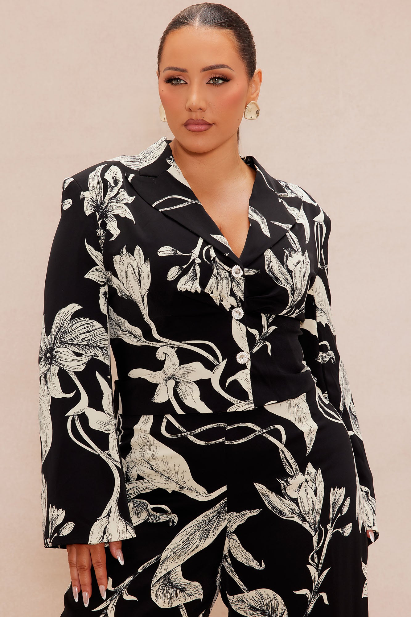 Aubrey Floral Blazer Set - Black/combo - Image 6