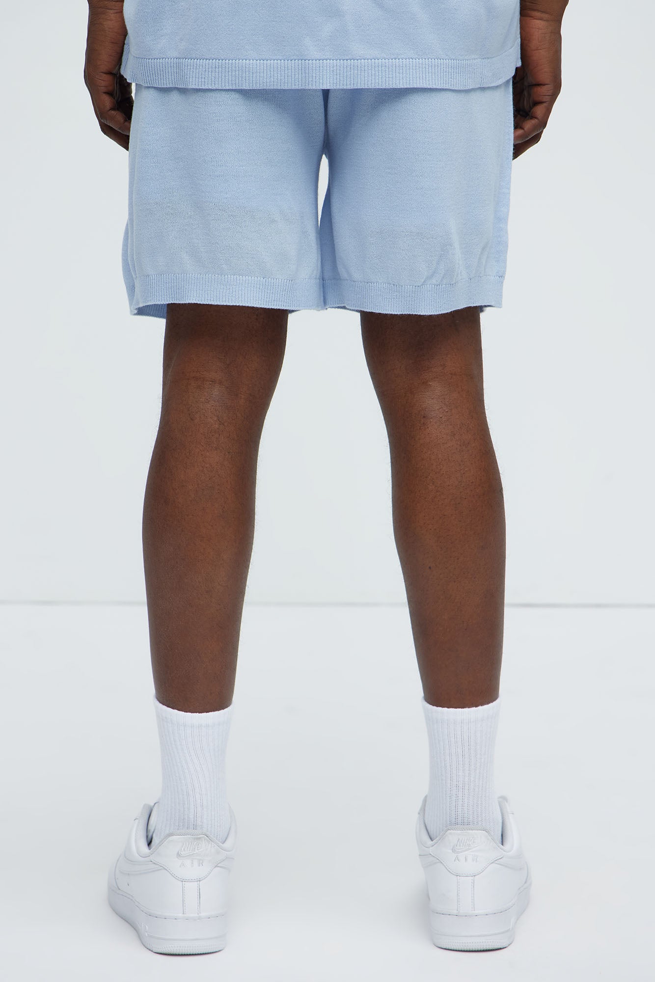 Finley Knitted Shorts - Light Blue - Image 5