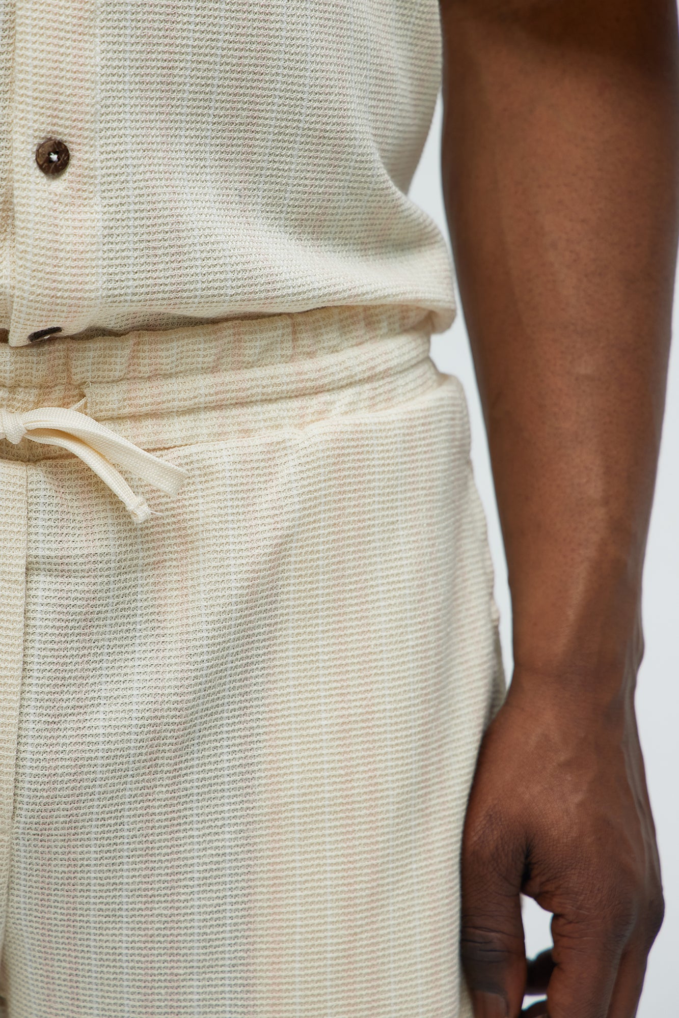 Valor Drawstring Striped Shorts - Cream - Image 3