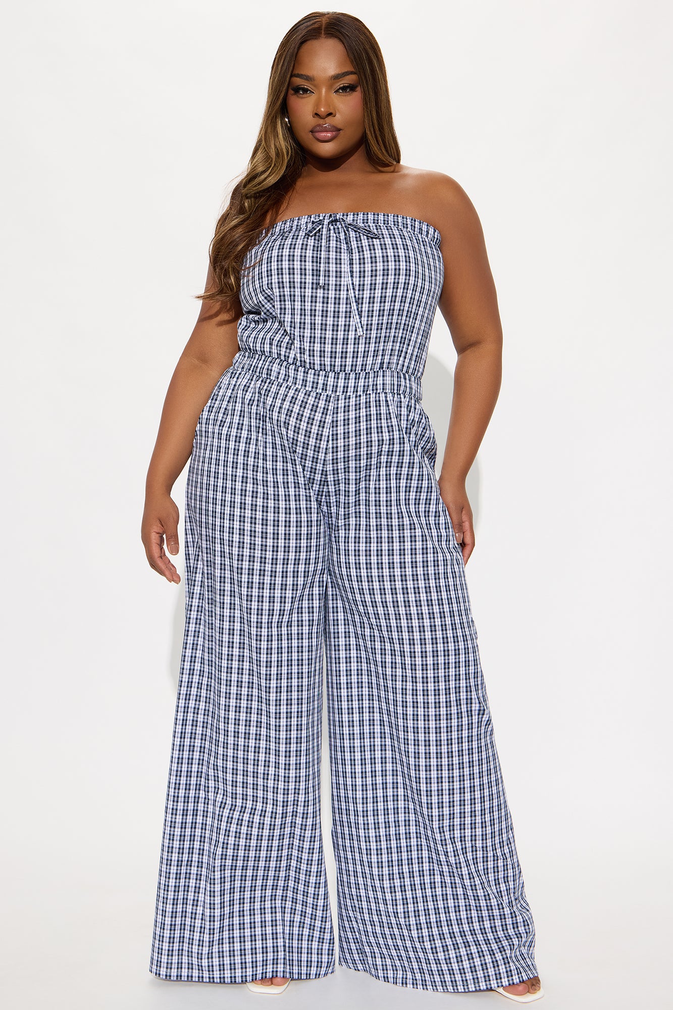 Running Out Of Time Plaid Jumpsuit - Blue/combo - Image 5
