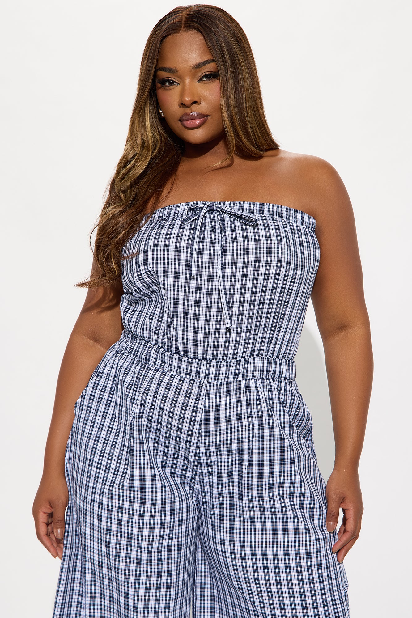 Running Out Of Time Plaid Jumpsuit - Blue/combo - Image 6