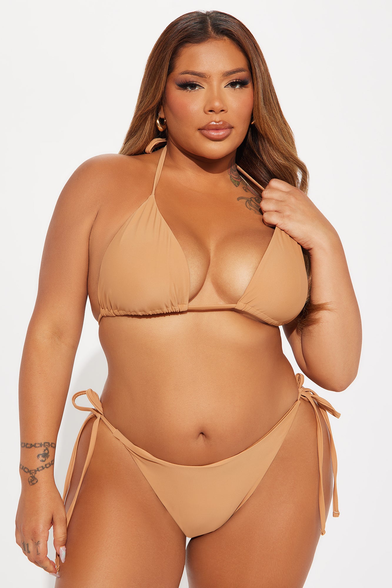 Toes In The Sand 3 Piece Bikini Set - Mocha - Image 10