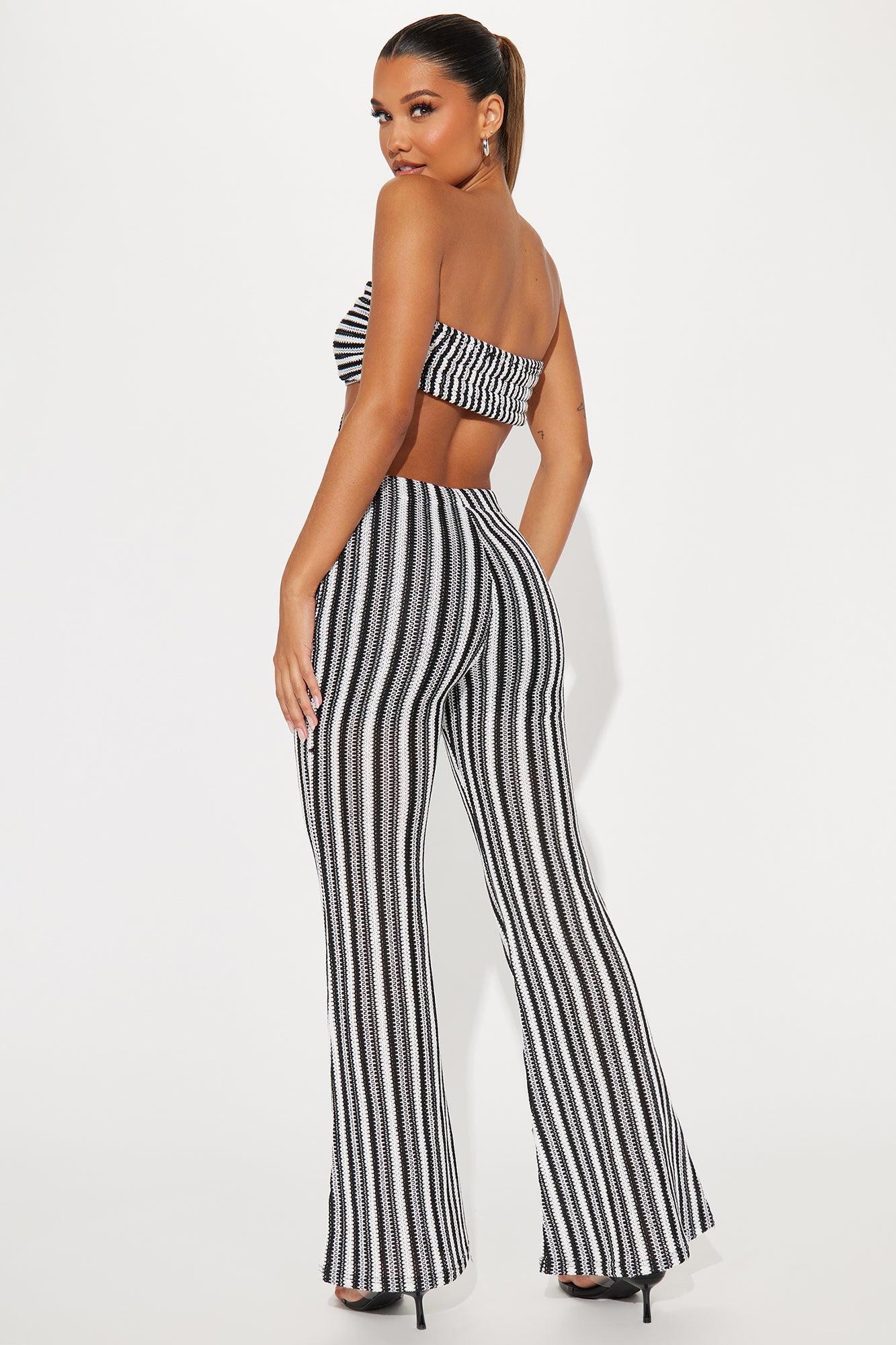 Pool Side Crochet Pant Set - Black/combo - Image 3