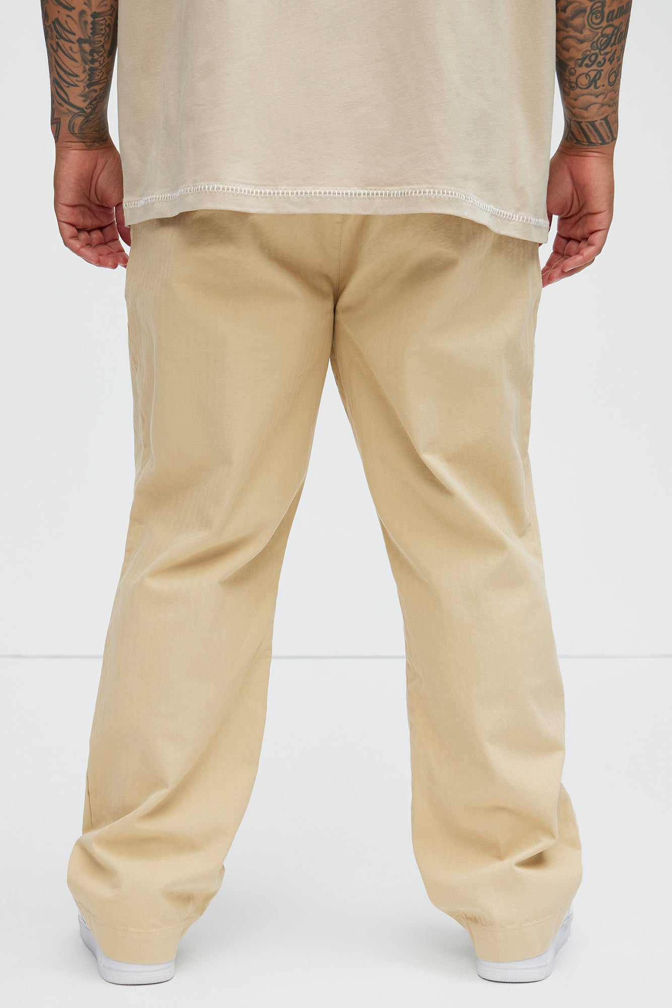 Berry Herringbone Straight Pants - Khaki - Image 7