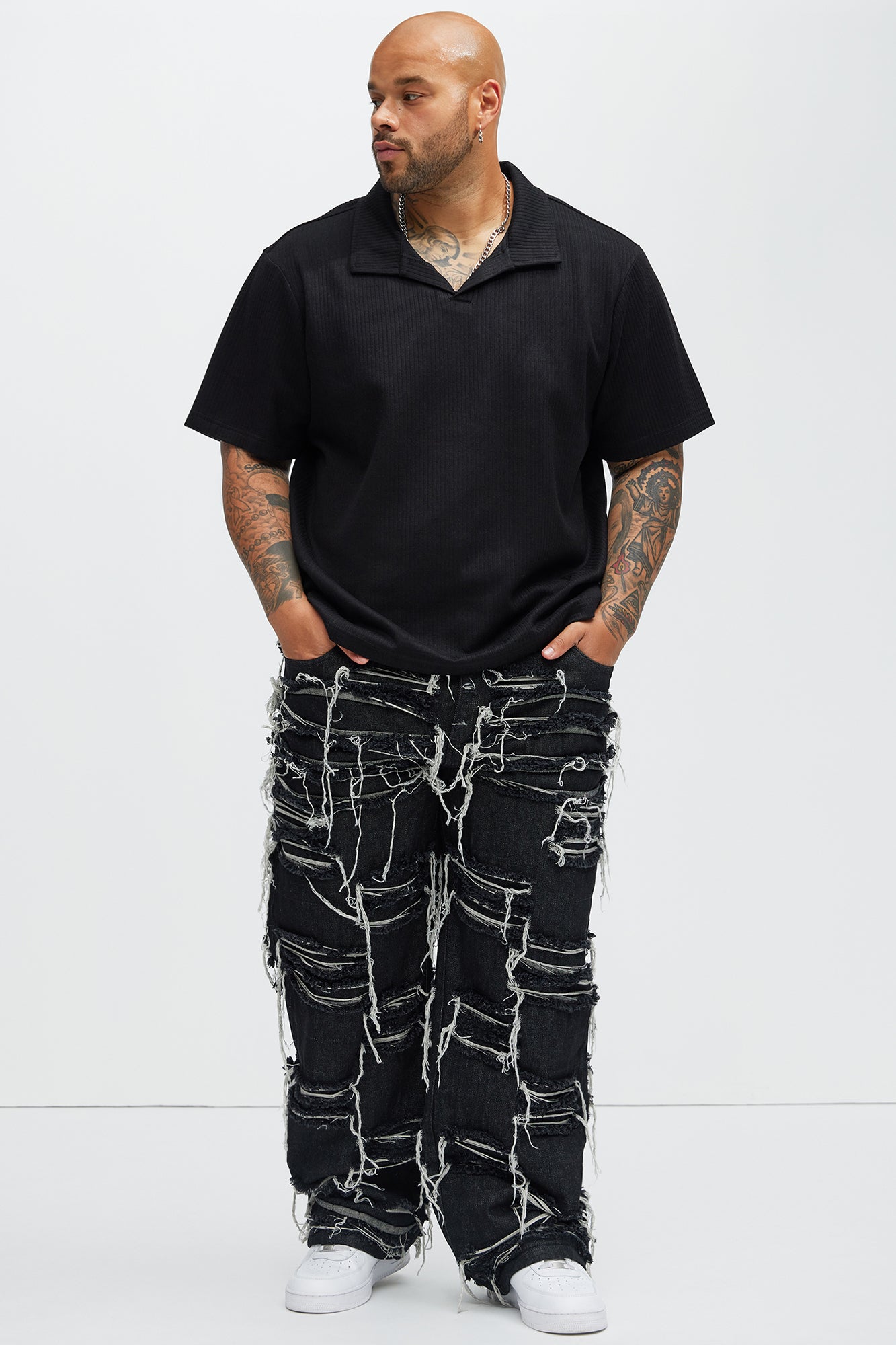 Jackson Frayed Dean Straight Jeans - Black - Image 7