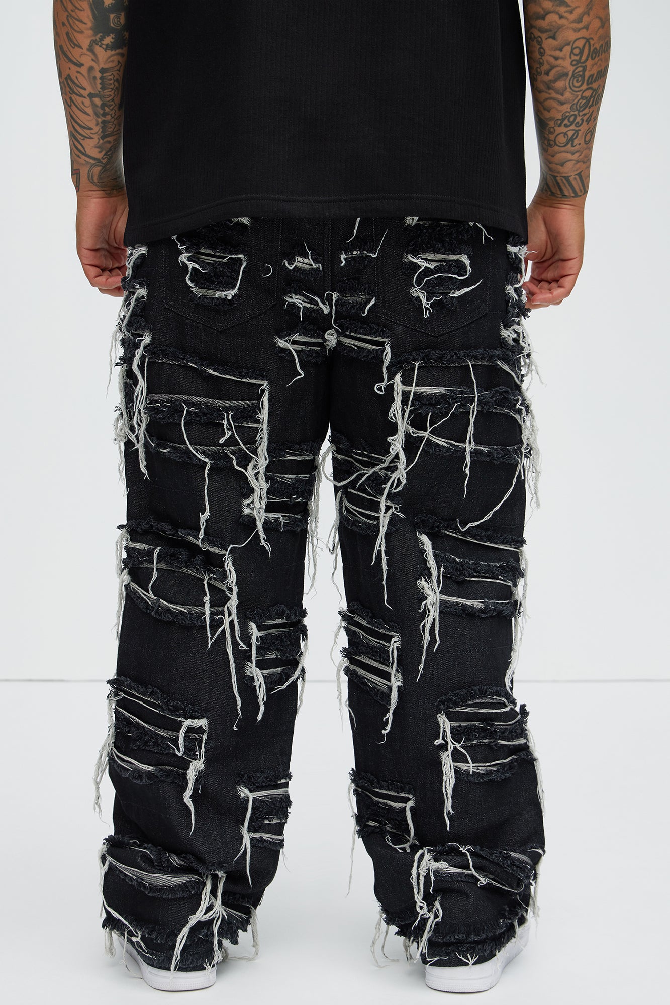 Jackson Frayed Dean Straight Jeans - Black - Image 8