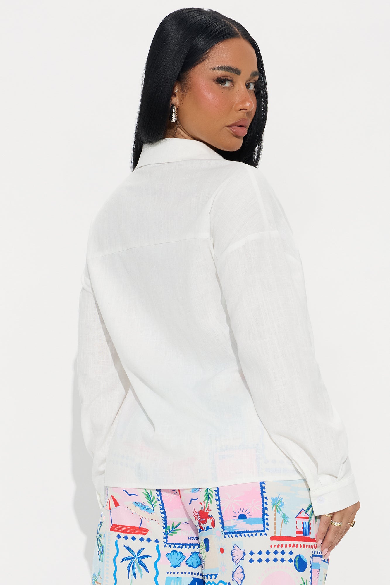 Summer Somewhere Linen Shirt - White - Image 3