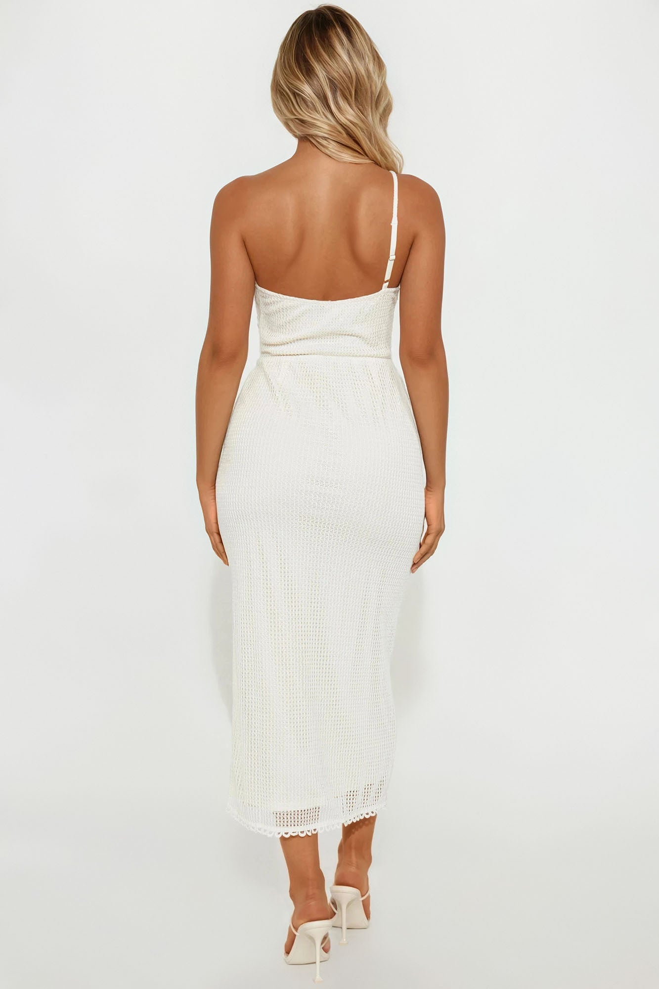 Freida Crochet Flower Midi Dress - Cream - Image 3