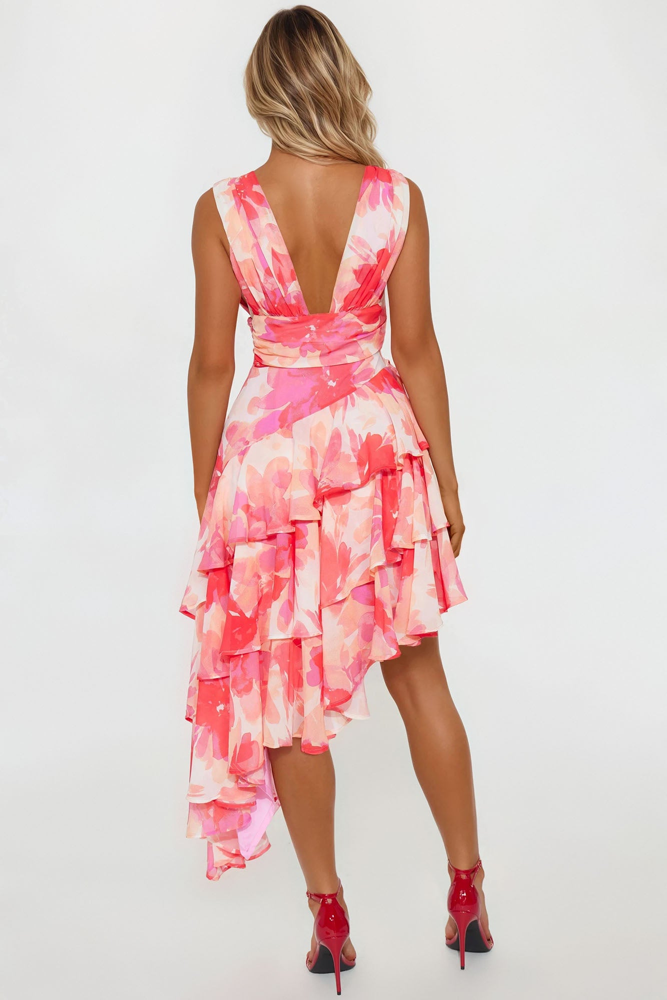 Bethany Chiffon Floral Midi Dress - Pink/combo - Image 3