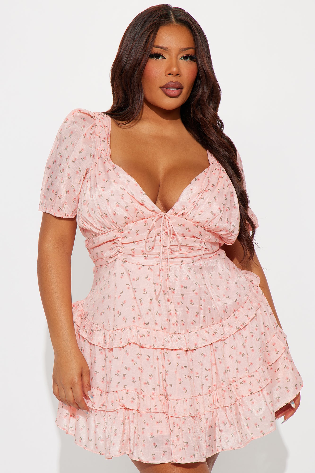 Alaya Floral Gauze Mini Dress - Pink/combo - Image 4