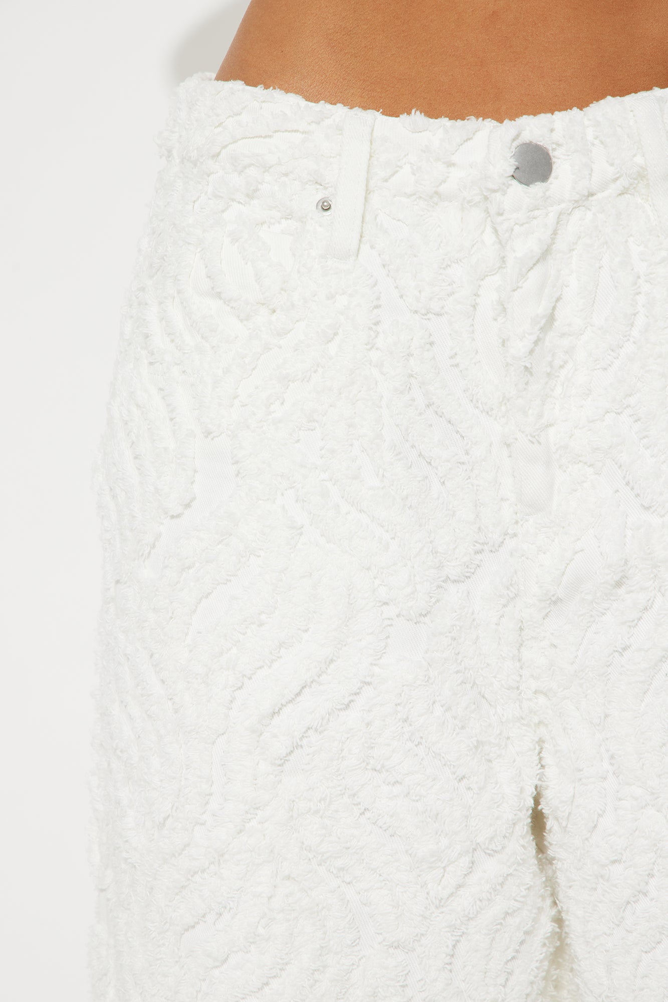 Rockaway Textured Denim Jorts - White - Image 3