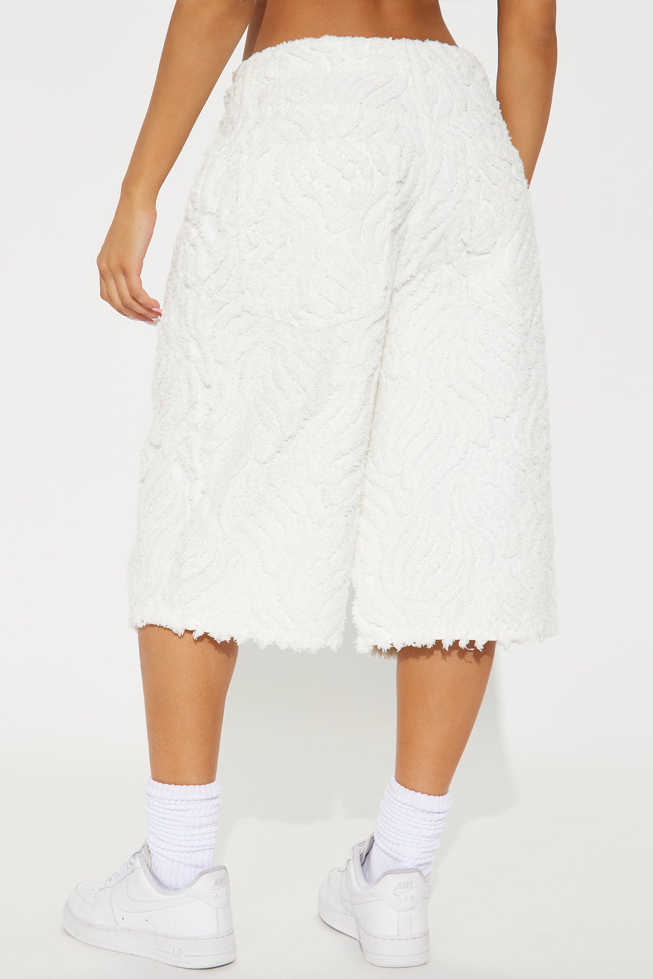 Rockaway Textured Denim Jorts - White - Image 4
