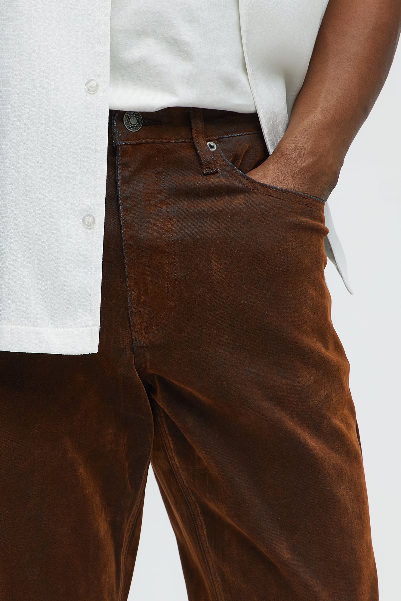 What The Flock Slim Jeans - Brown - Image 3