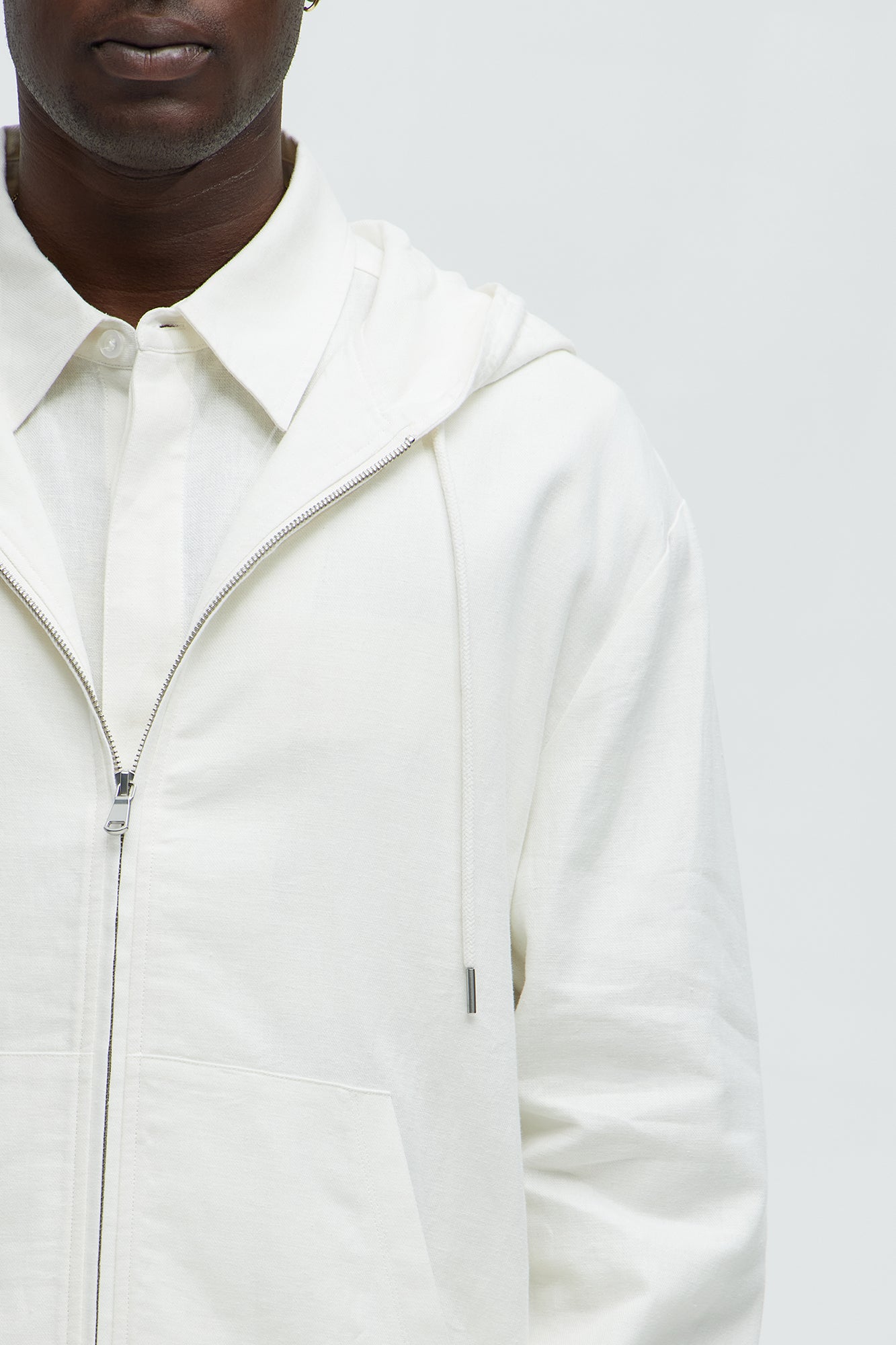 Bahamas Linen Relaxed Hooded Jacket - White - Image 3
