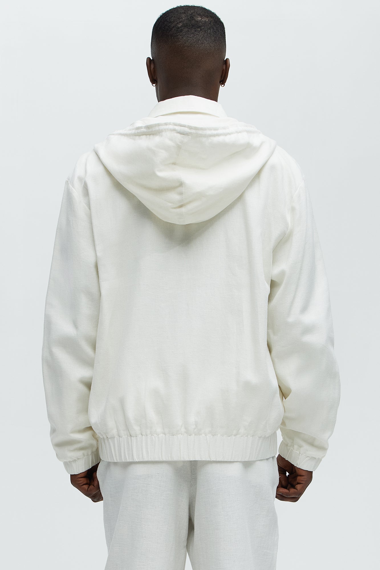 Bahamas Linen Relaxed Hooded Jacket - White - Image 5