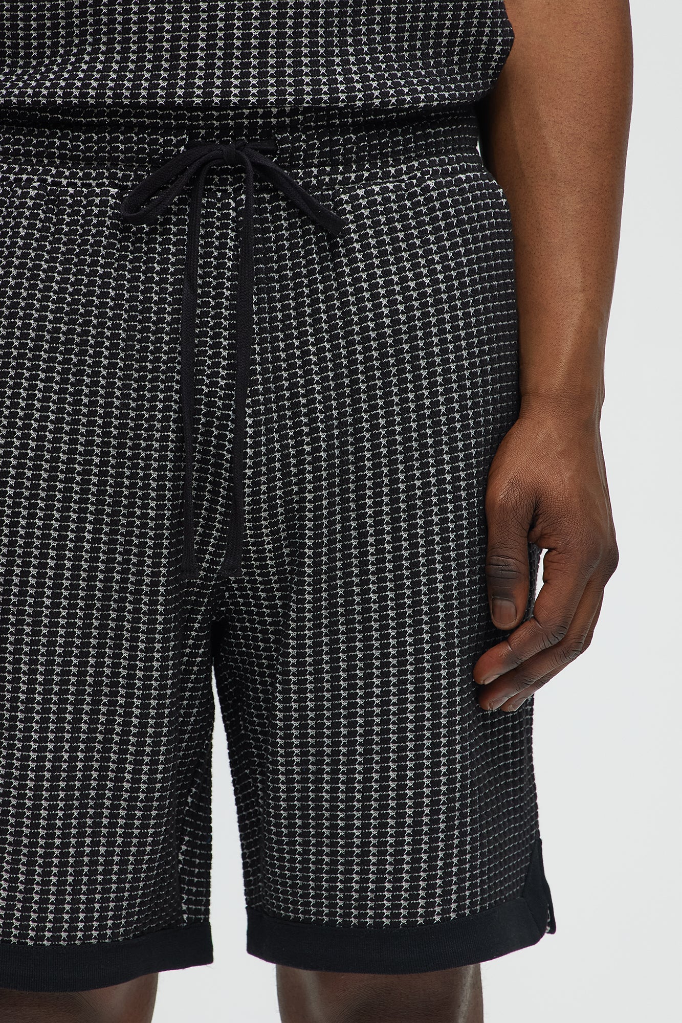 Devin Crochet Contrast Trim Shorts - Black/combo - Image 3