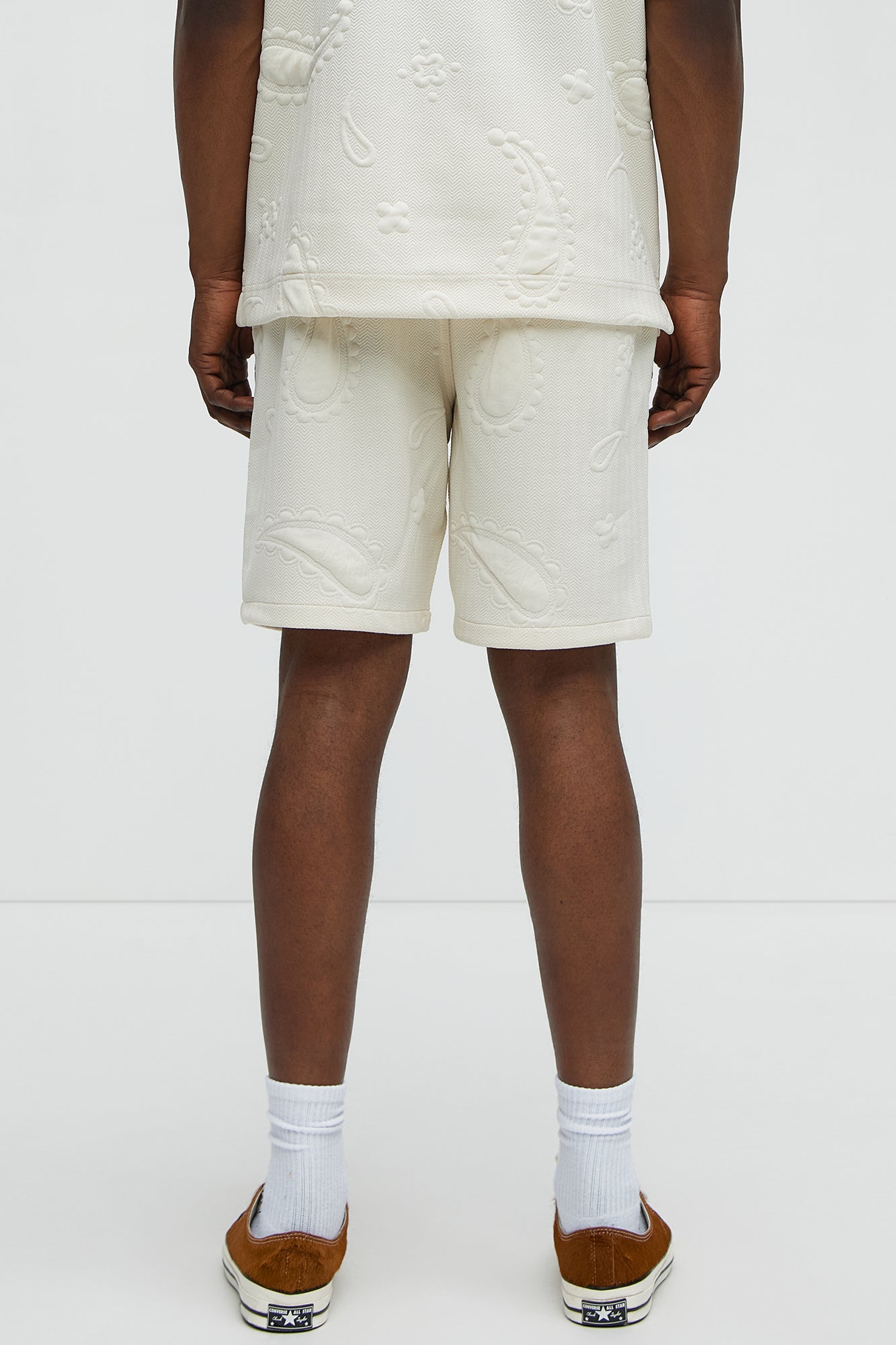 Heavyweight Textured Jacquard Relaxed Short - Off White - Image 4